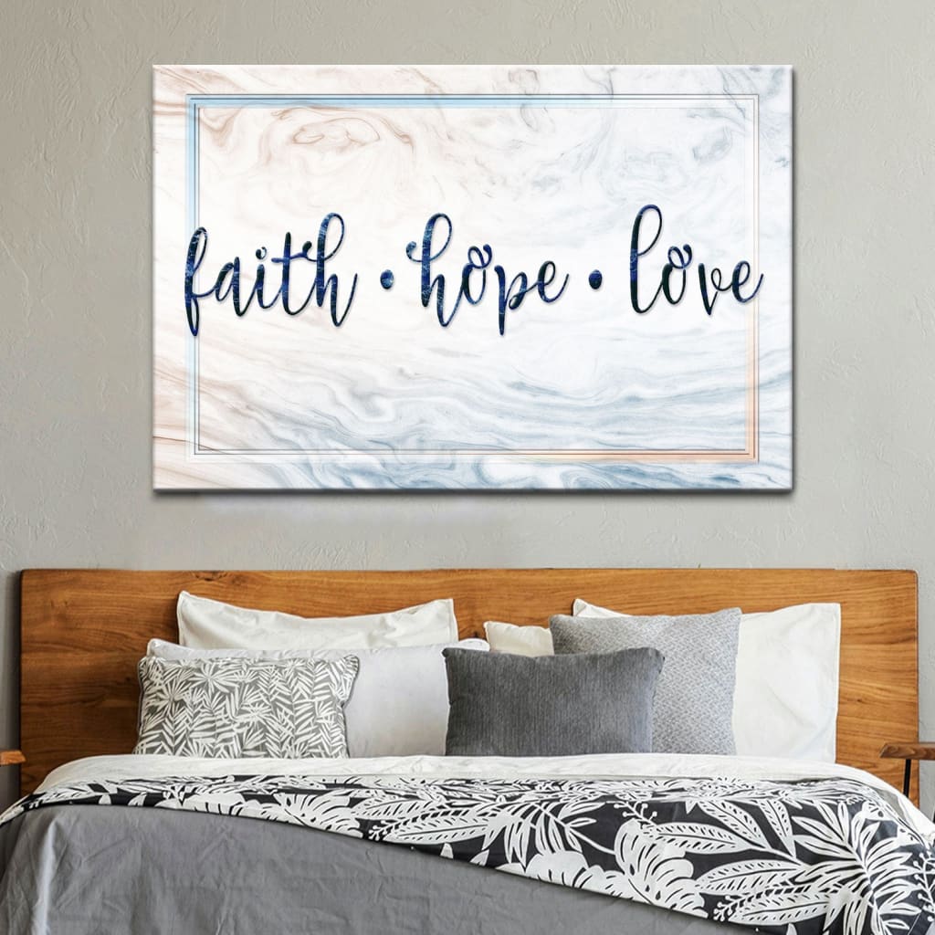 Faith Hope Love Wall Art Canvas, Christian Wall Decor – Religious Wall Decor