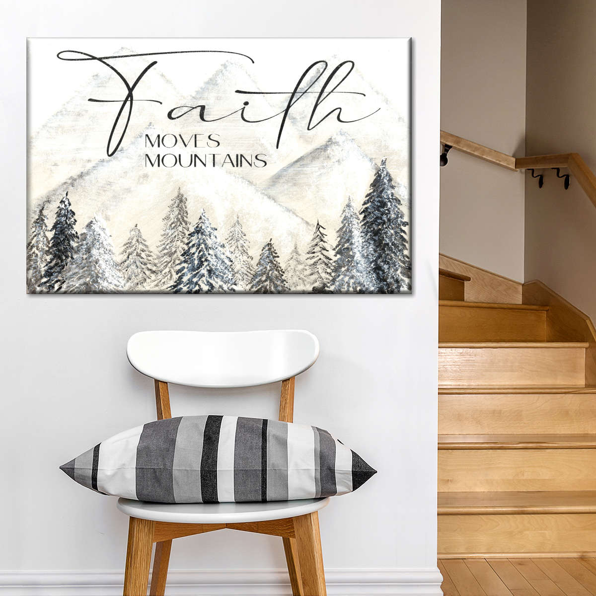 Faith Moves Mountains Canvas Wall Art – Christian Canvas Wall Art – Religious Wall Art Canvas