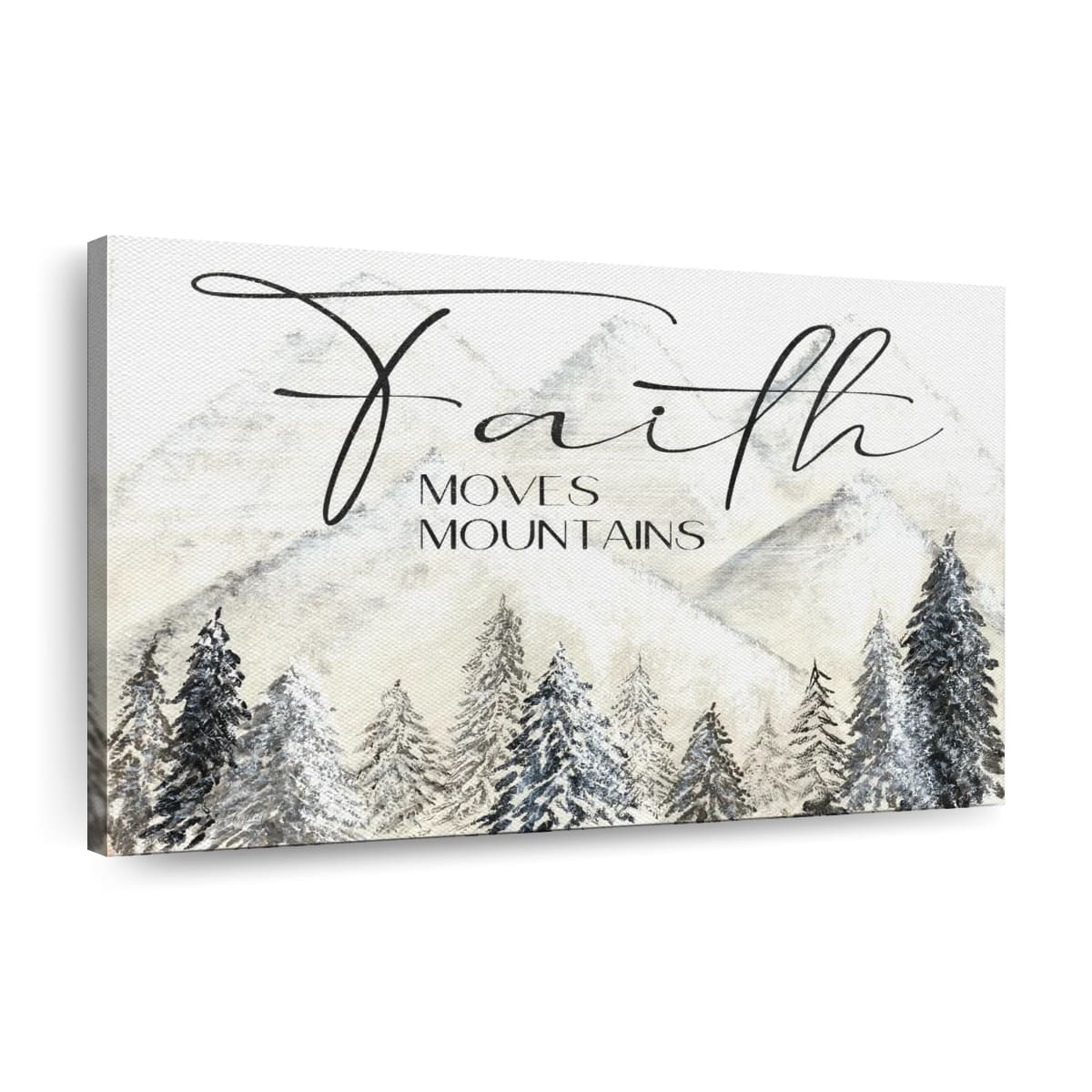 Faith Moves Mountains Canvas Wall Art – Christian Canvas Wall Art – Religious Wall Art Canvas