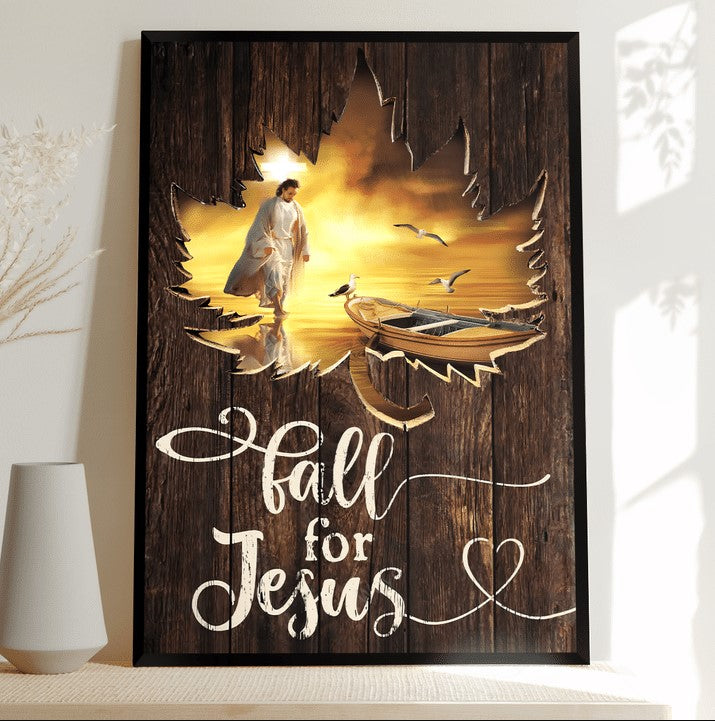 Fall For Jesus Canvas Posters – Christian Wall Posters – Religious Wall Decor