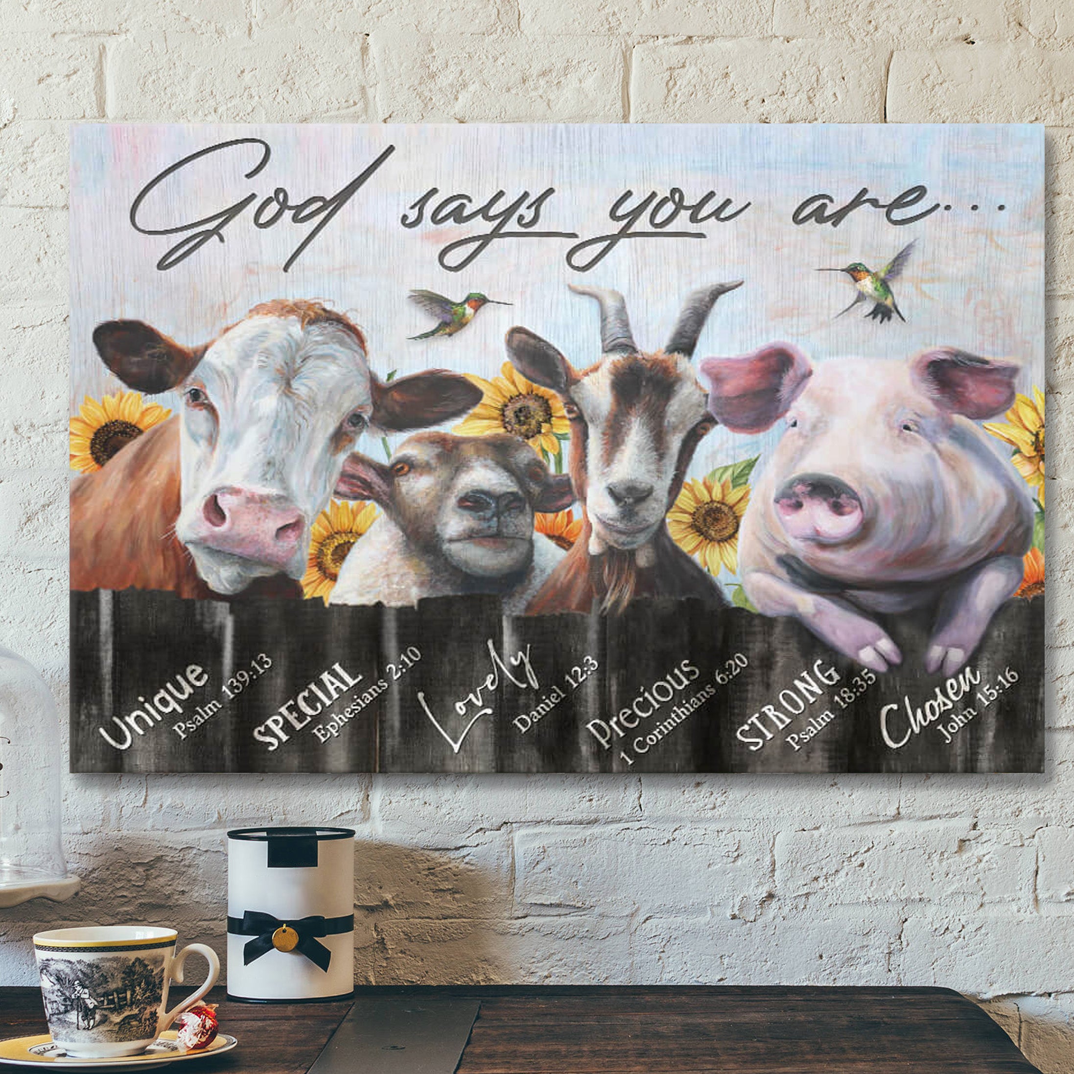 Farm – God Says You Are – Bible Verse Canvas – Scripture Canvas Wall Art