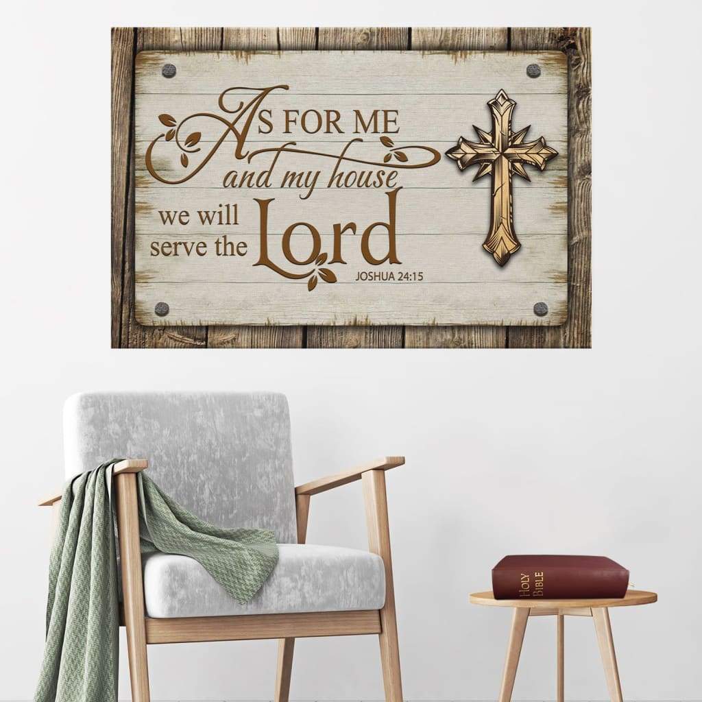 Farmhouse, As For Me And My House 2415 Canvas Print – Bible Verse Wall Art – Religious Wall Decor