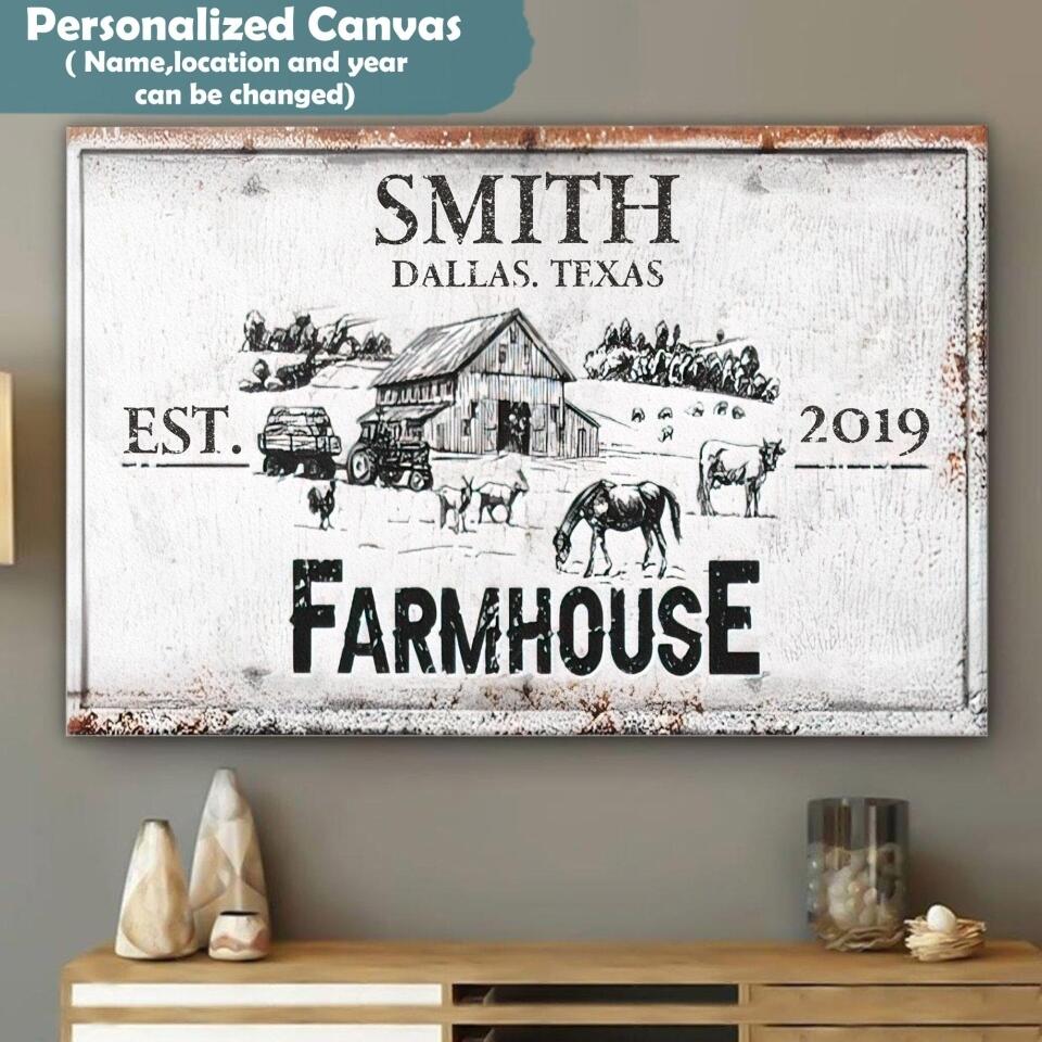 Farmhouse Personalized Canvas – Custom Farmhouse – Farmhouse Canvas Decor – Farmhouse Poster – Farmhouse Framed Wall Art – Farmer Gifts