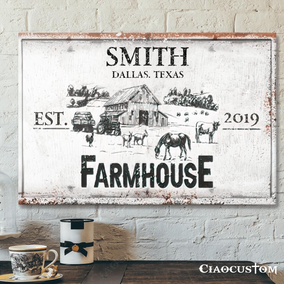 Farmhouse Personalized Canvas – Custom Farmhouse – Farmhouse Canvas Decor – Farmhouse Poster – Farmhouse Framed Wall Art – Farmer Gifts