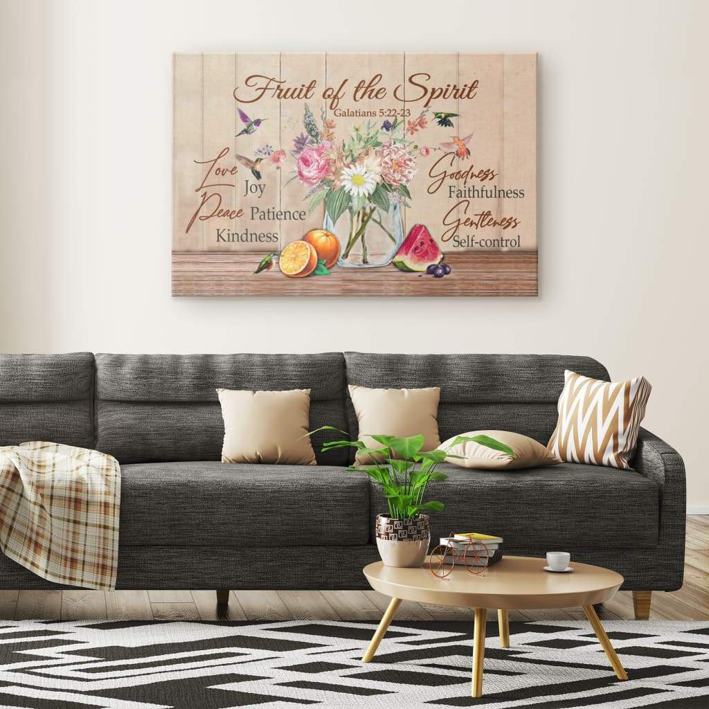 Fruit Of The Spirit Galatians 522-23 Bible Verse Wall Art Canvas – Religious Wall Decor