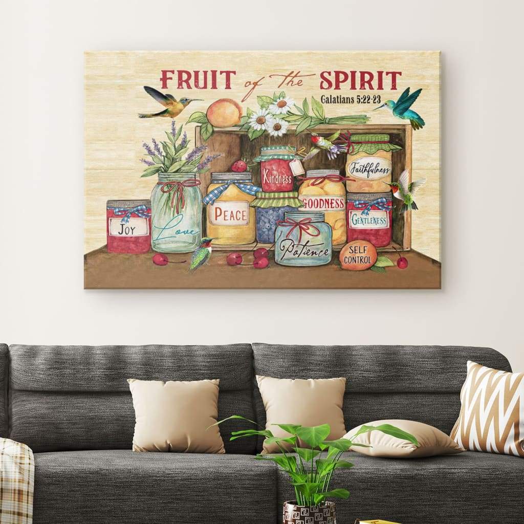 Fruit Of The Spirit Galatians 522-23 Canvas Print – Bible Verse Wall Art – Religious Wall Decor