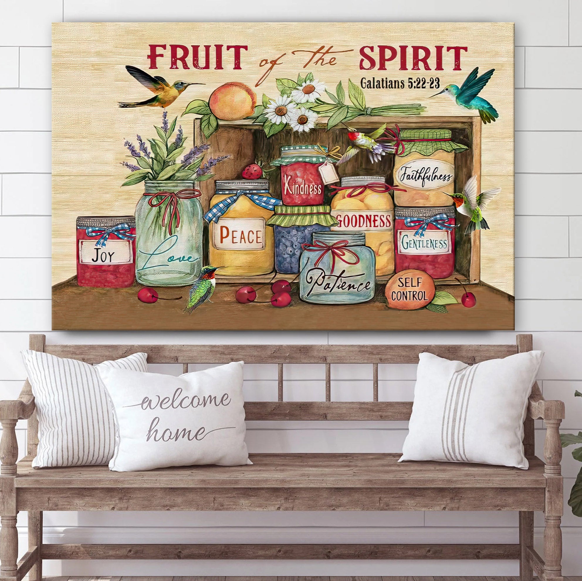 Fruit Of The Spirit Wall Art – Galatians 5 22-23 Hanging Canvas