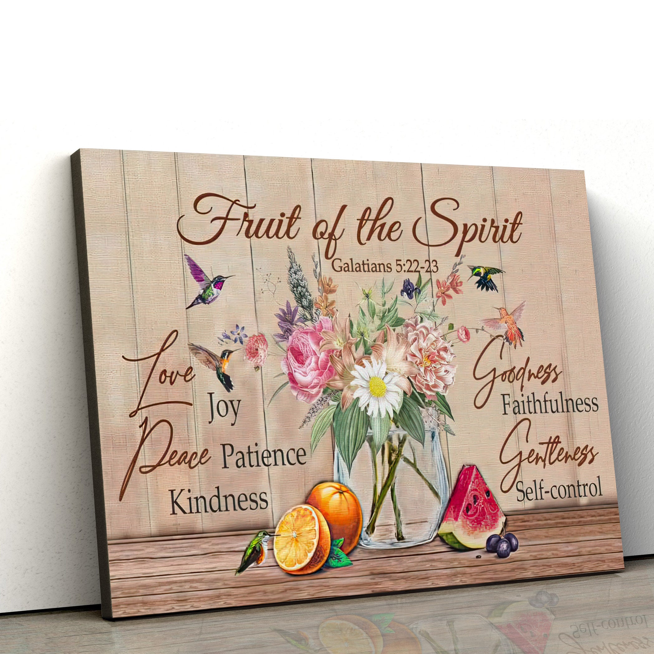 Fruit Of The Spirit Wall Decoratoc – Galatians 5 22-23 Art On Canvas