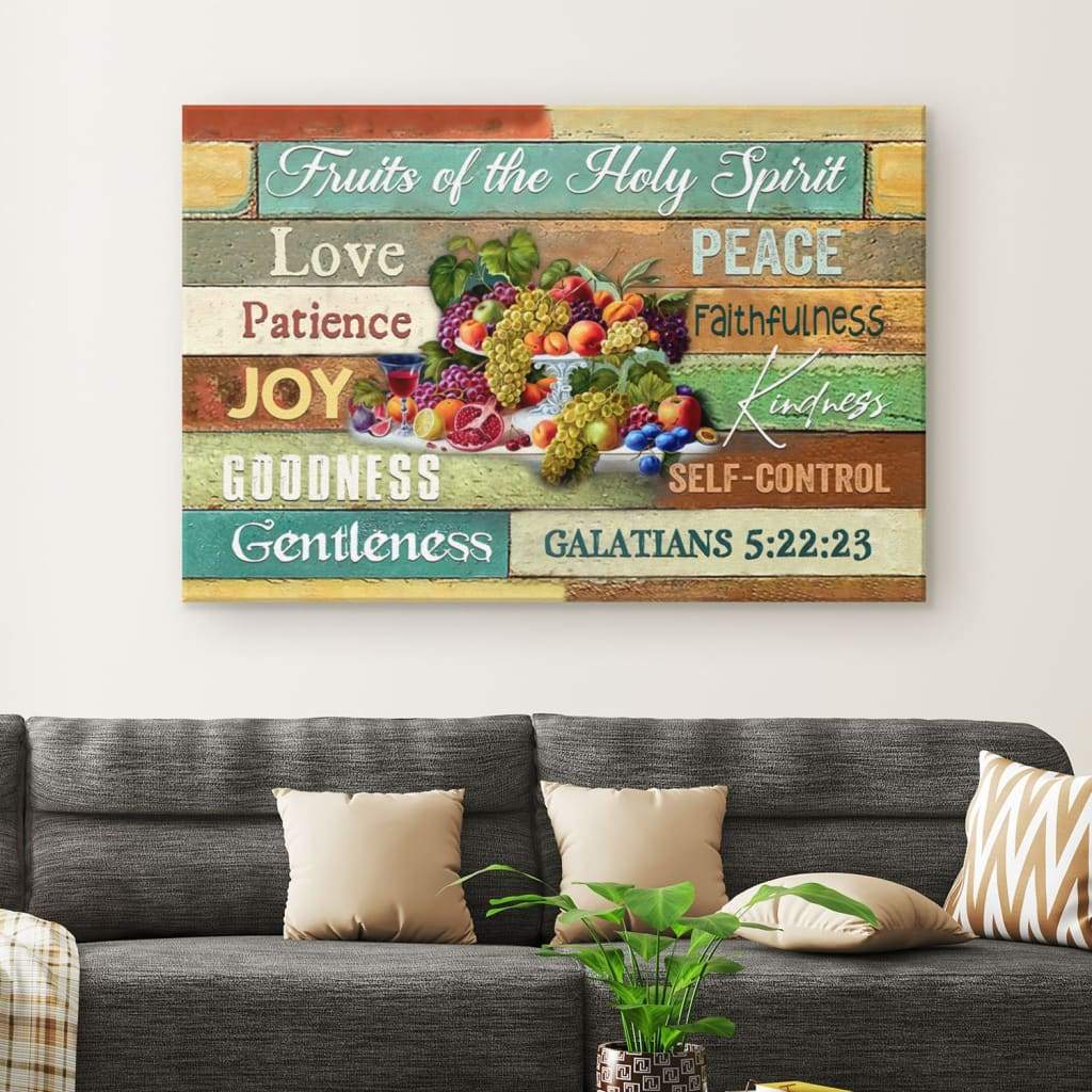 Fruits Of The Holy Spirit Wall Art Canvas, Christian Wall Art – Religious Wall Decor