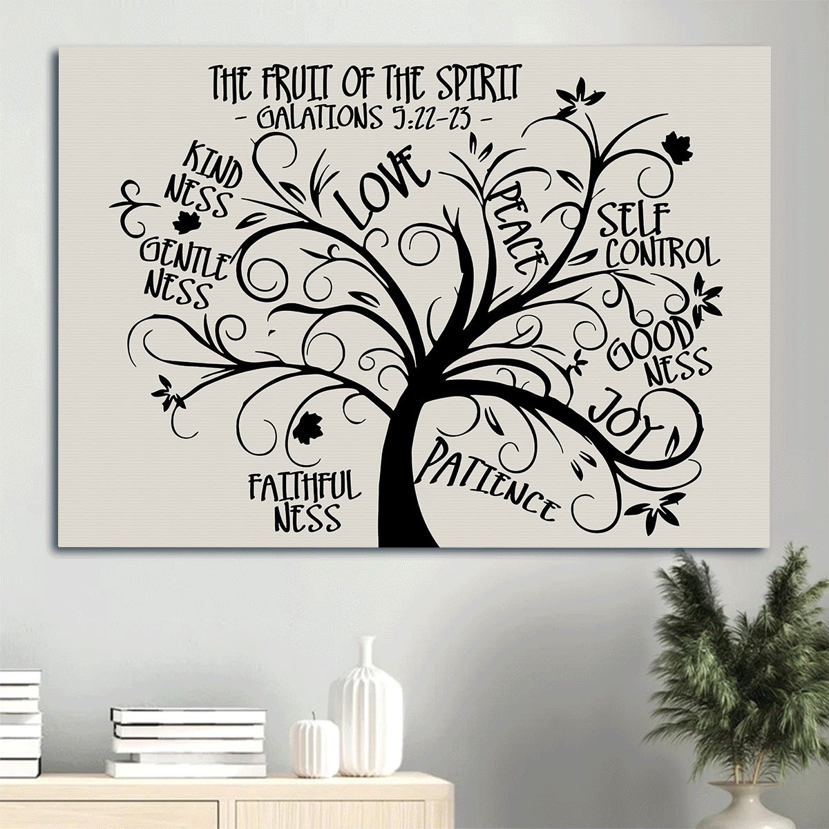 Galatians 5:22-23 The Fruit of the Spirit Canvas Wall Art – Christian Canvas Picture – Religious Wall Decor