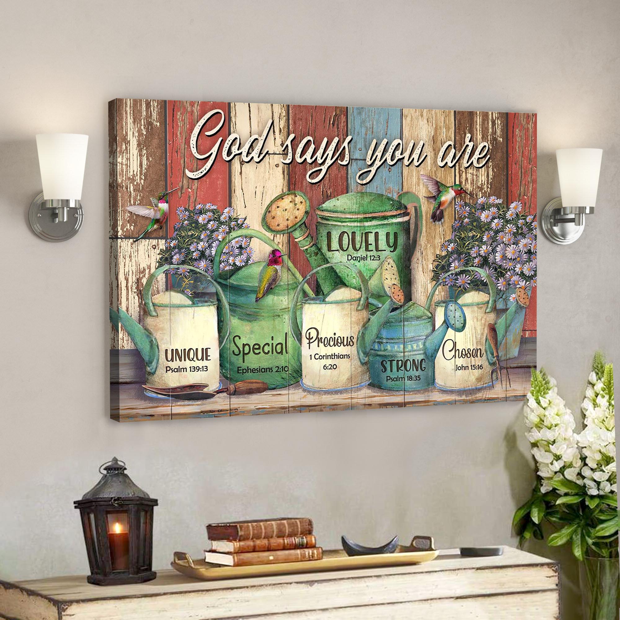 Garden Canvas – God Says You Are Canvas Wall Art – Bible Verse Canvas – Scripture Canvas Wall Art