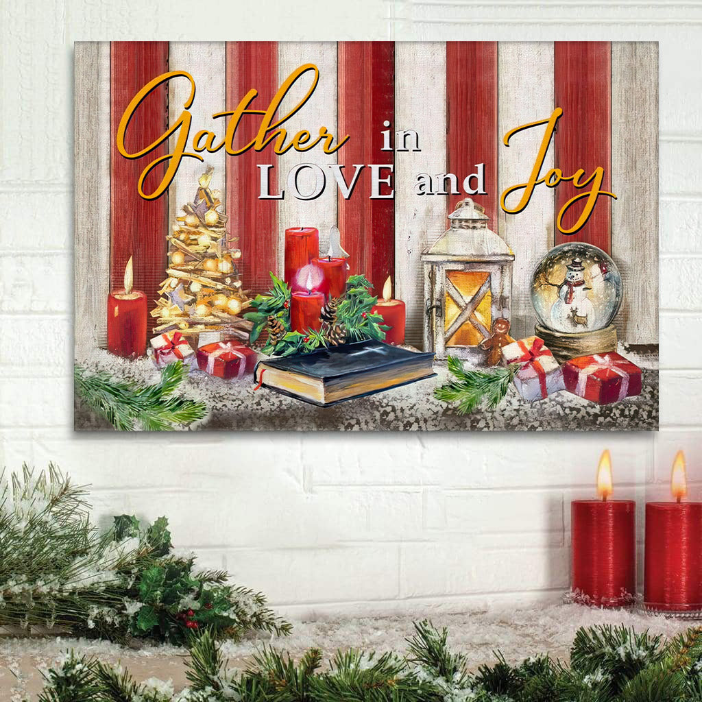 Gather In Love And Joy Christmas Christian Wall Art Canvas Decorations – Religious Posters