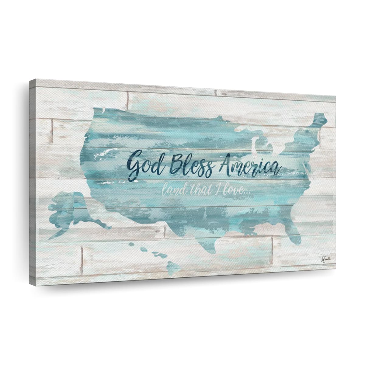 God Bless America USA Map Canvas Wall Art – Christian Canvas Wall Art – Religious Wall Art Canvas