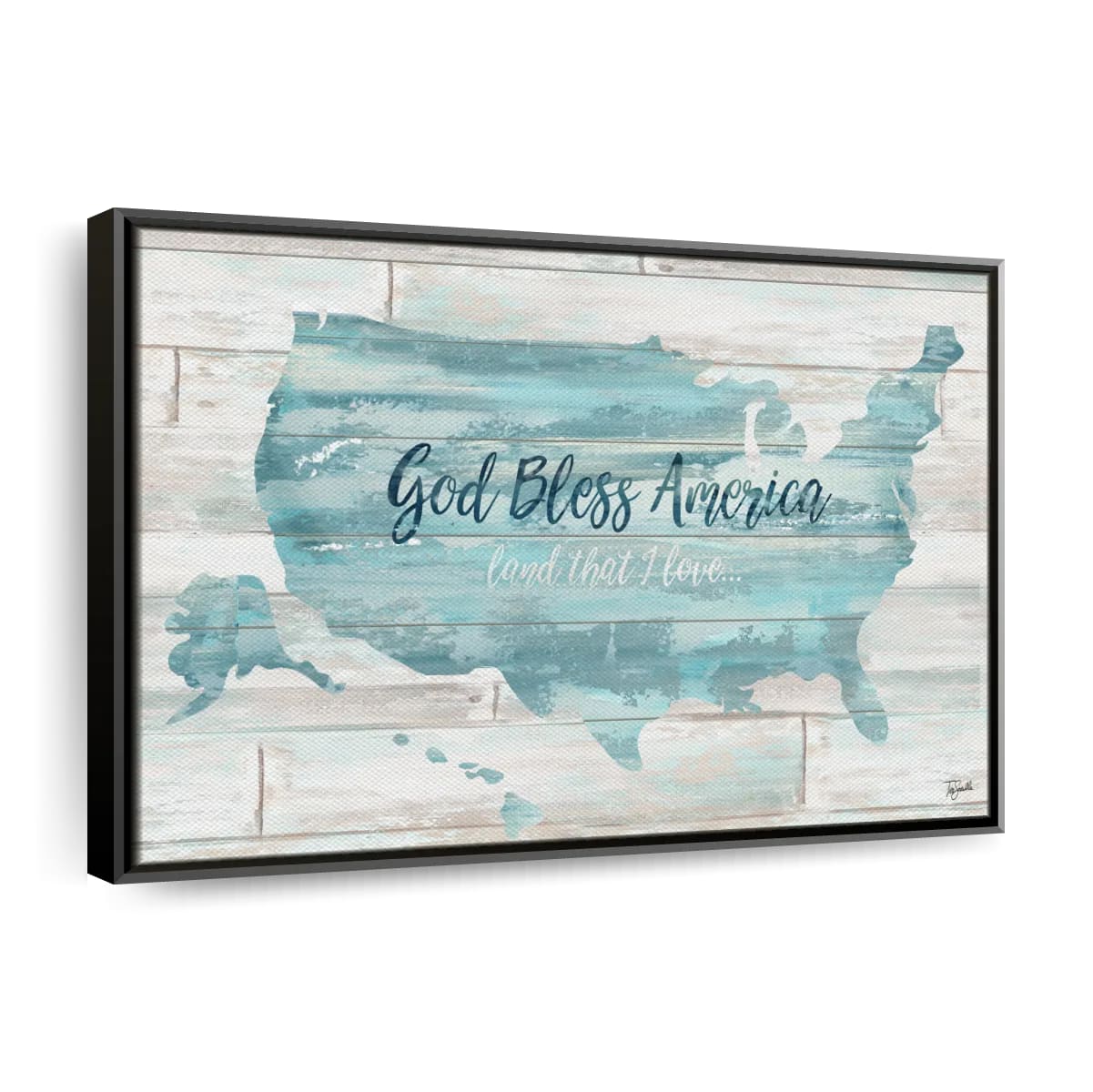 God Bless America USA Map Canvas Wall Art – Christian Canvas Wall Art – Religious Wall Art Canvas