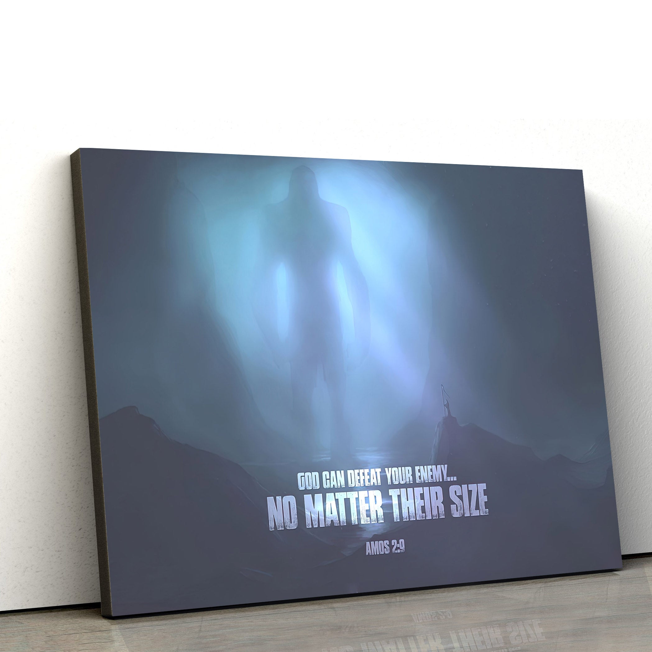 God Can Defeat Your Enemy.. No Matter Their Size Amos 2 9 Christian Canvas Art