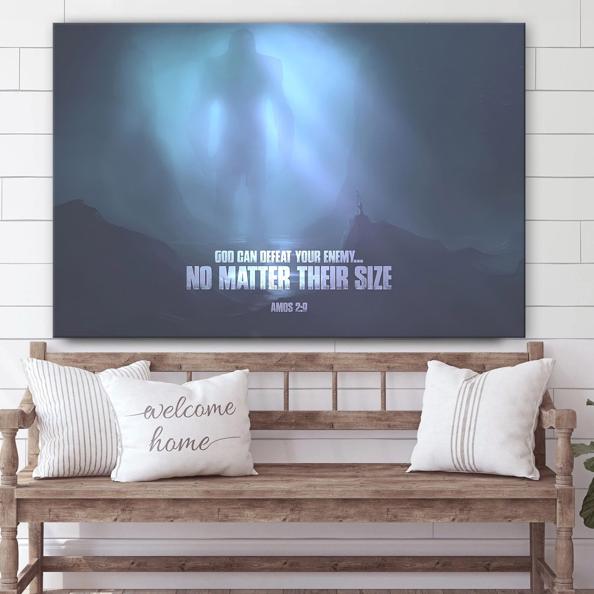 God Can Defeat Your Enemy.. No Matter Their Size Amos 2 9 Christian Canvas Art