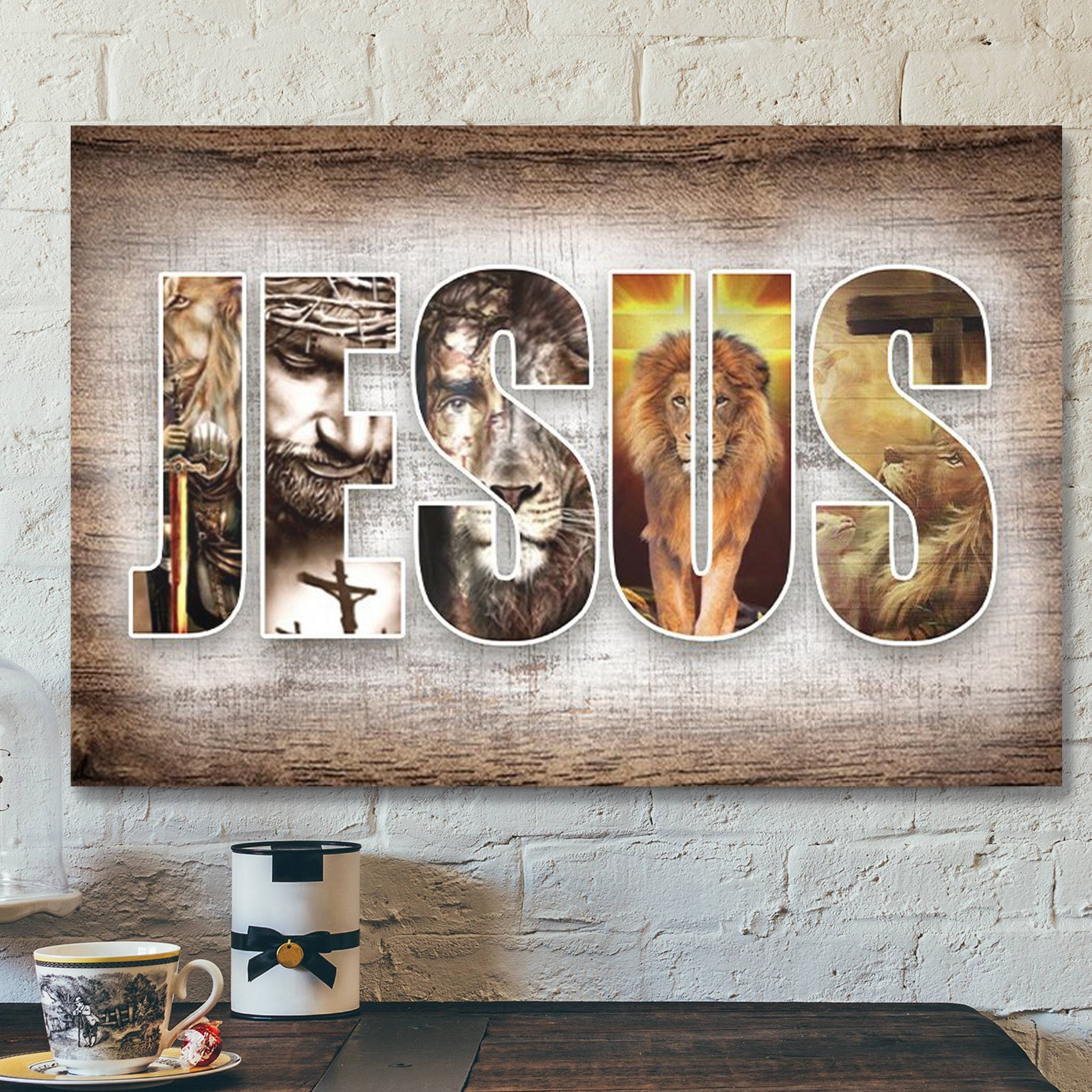 God Canvas – Bible Verse Canvas – Believe In God – Jesus And Lion Canvas – Scripture Canvas