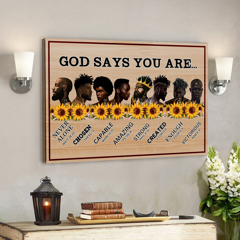 God Canvas – Bible Verse Canvas – Christian Canvas Art – God Says You are Poster – African American