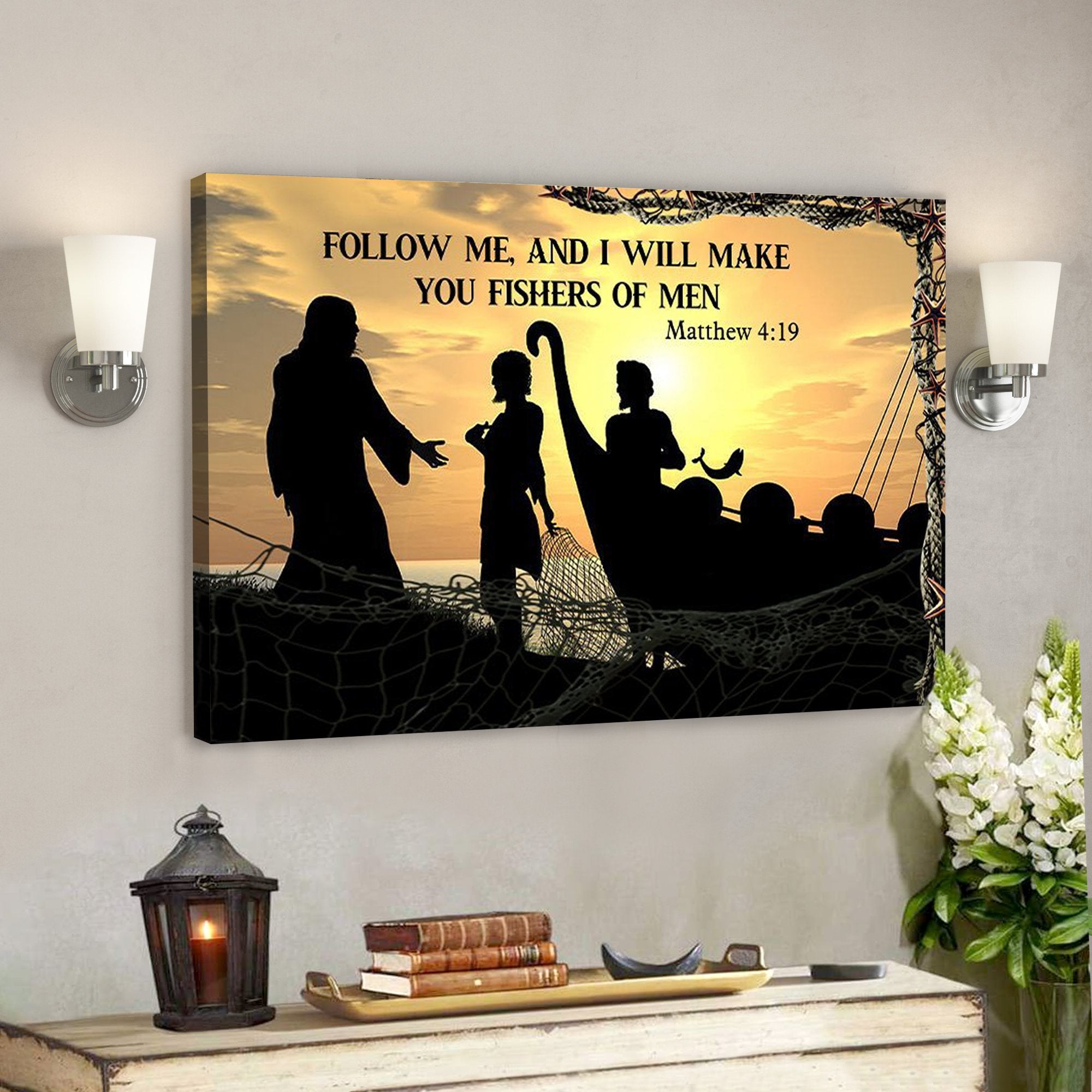 God Canvas – Bible Verse Canvas – Fishers Of Men – Jesus Canvas – Scripture Canvas