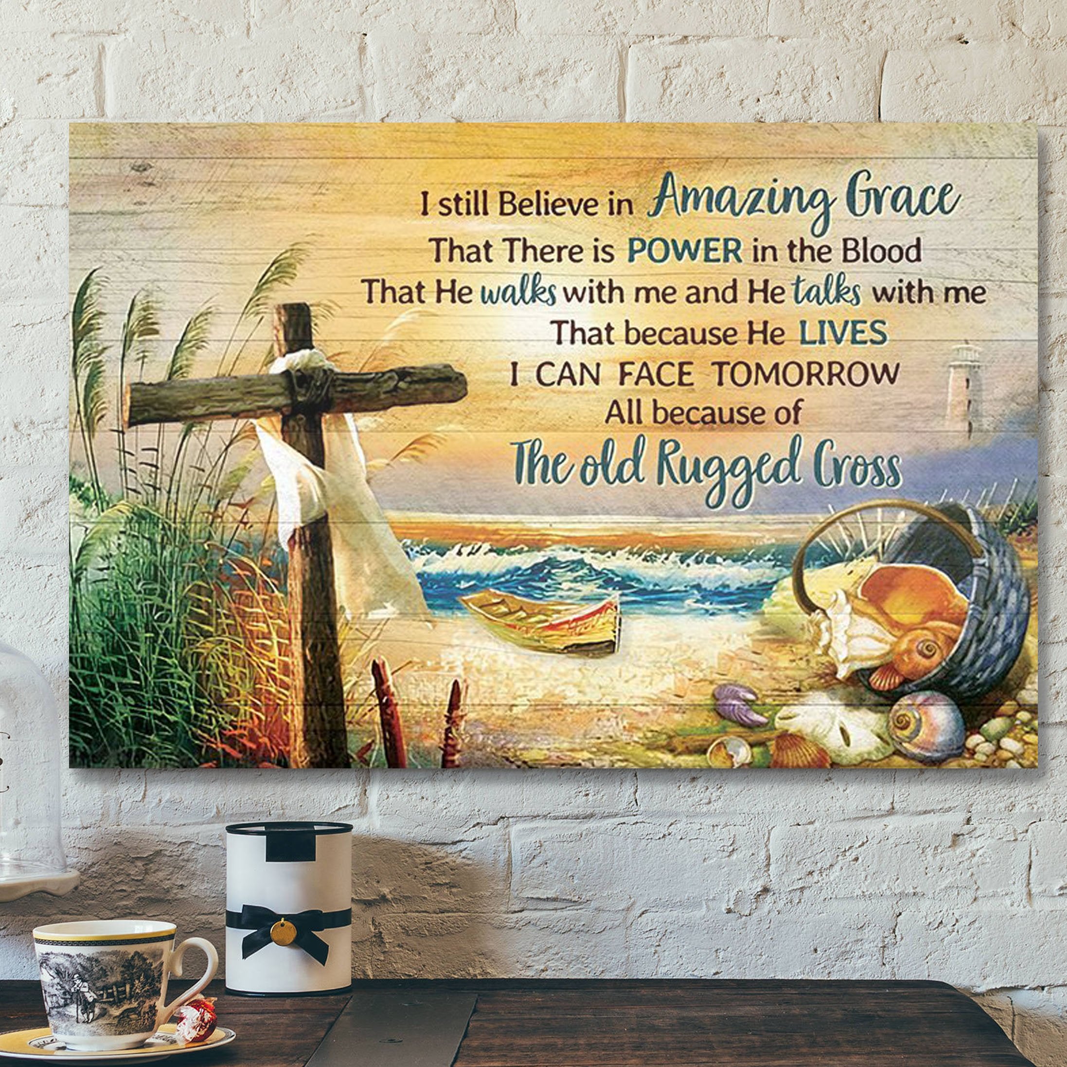 God Canvas – Bible Verse Canvas – I Still Believe In Amazing Grace – Beautiful Beach Scene Canvas – Scripture Canvas