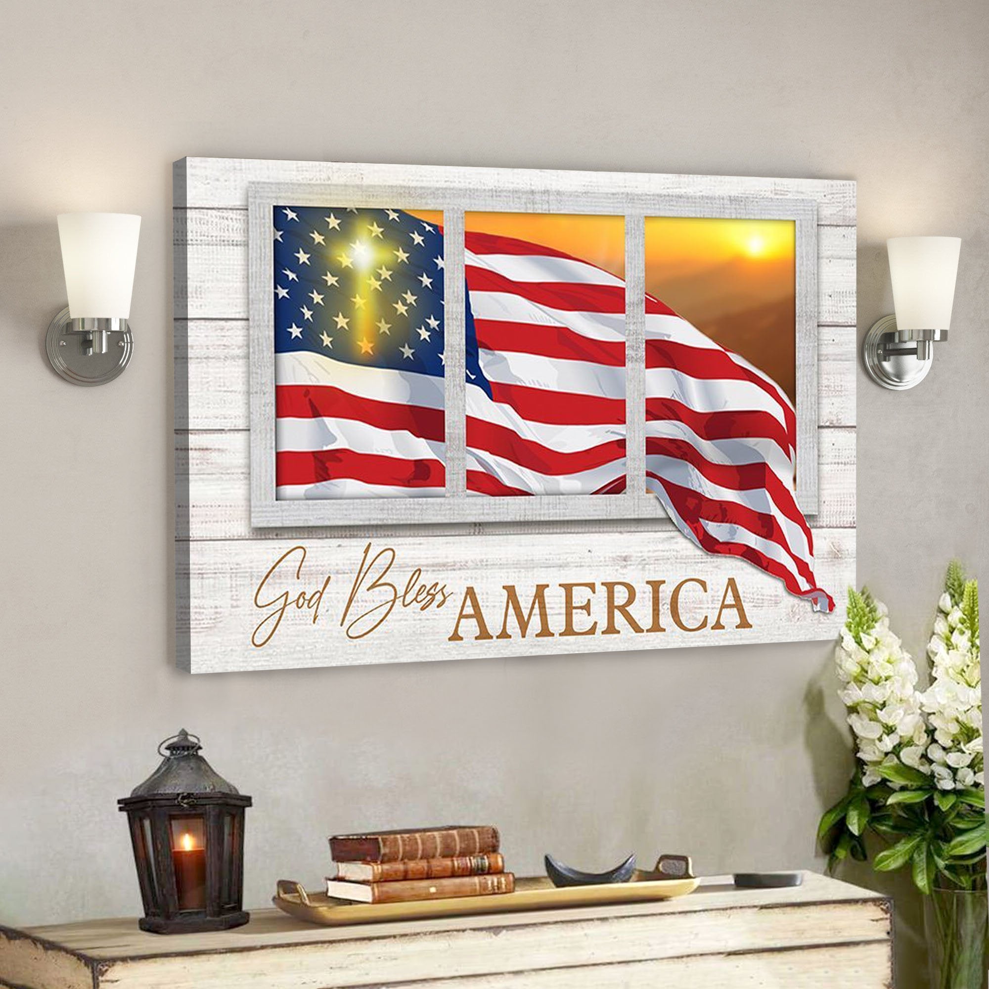 God Canvas – Bible Verse Canvas – One Nation Under God – America Christian Canvas – Scripture Canvas