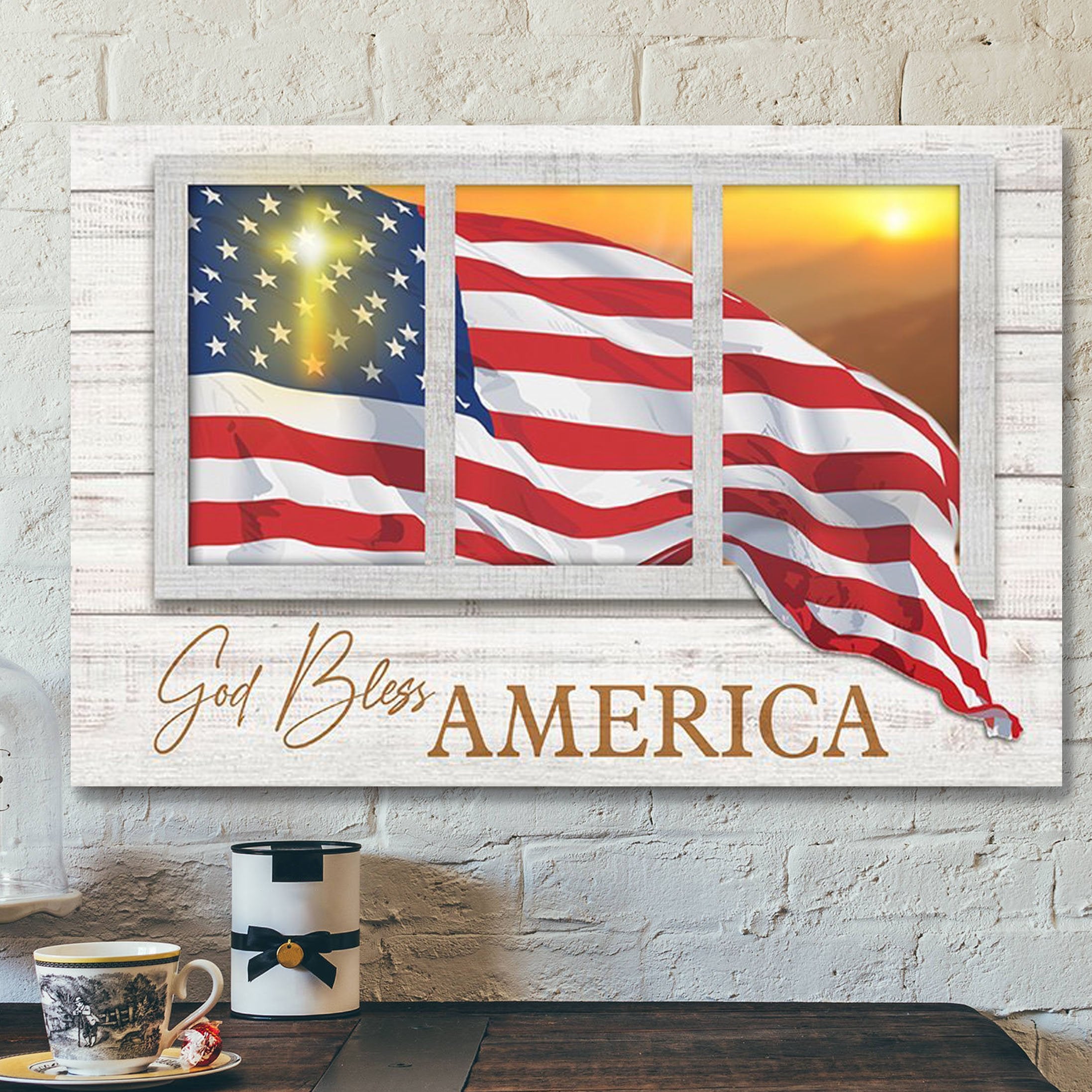 God Canvas – Bible Verse Canvas – One Nation Under God – America Christian Canvas – Scripture Canvas