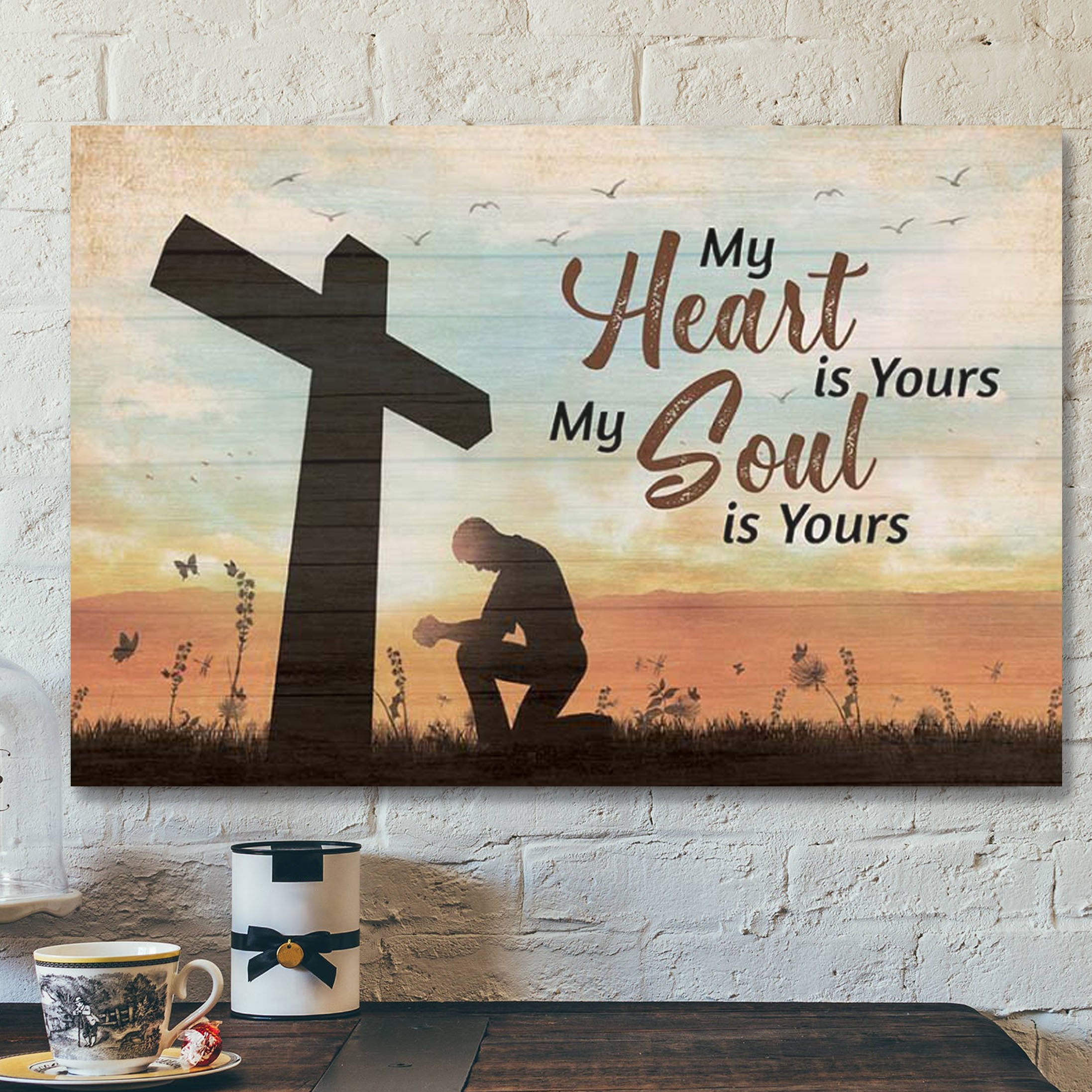 God Canvas – Bible Verse Canvas – Special Cross Canvas – My Heart Belongs To God – Scripture Canvas