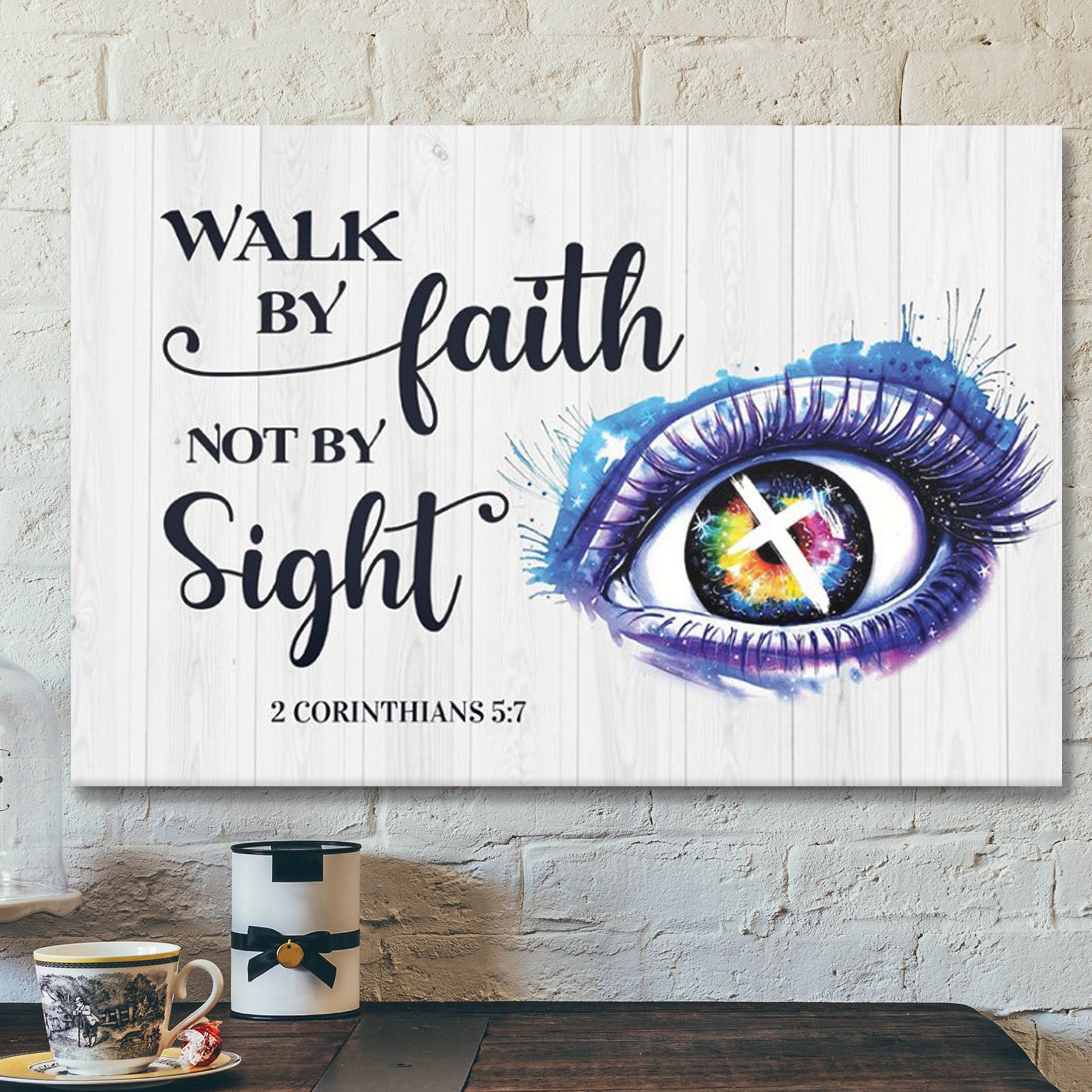 God Canvas – Bible Verse Canvas – Walk By Faith – Unique Christian Canvas – Scripture Canvas