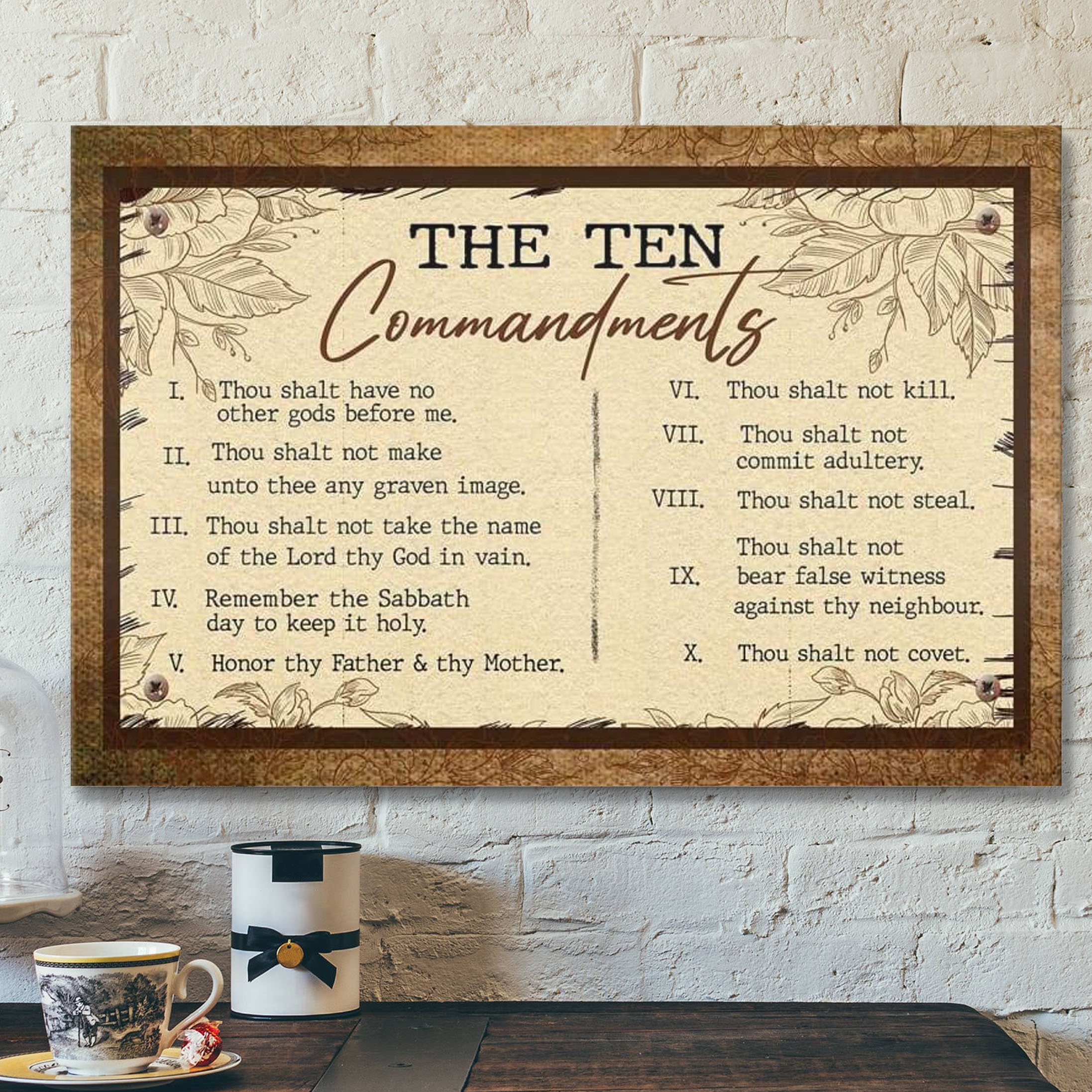 God Canvas Prints – Jesus Canvas Art – 10 Commandments Wall Art Canvas – Christian Wall Art