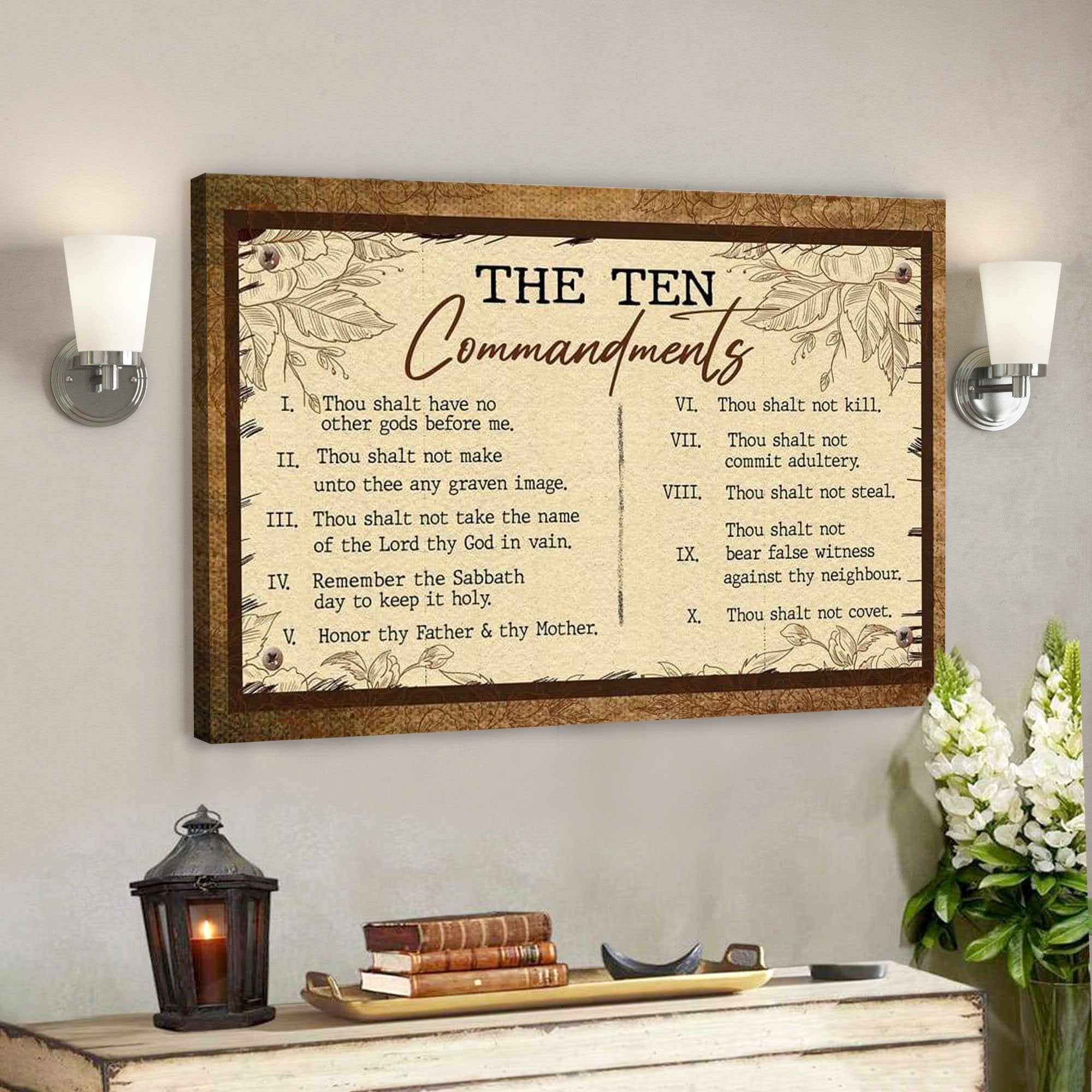 God Canvas Prints - Jesus Canvas Art - 10 Commandments Wall Art Canvas - Christian Wall Art 