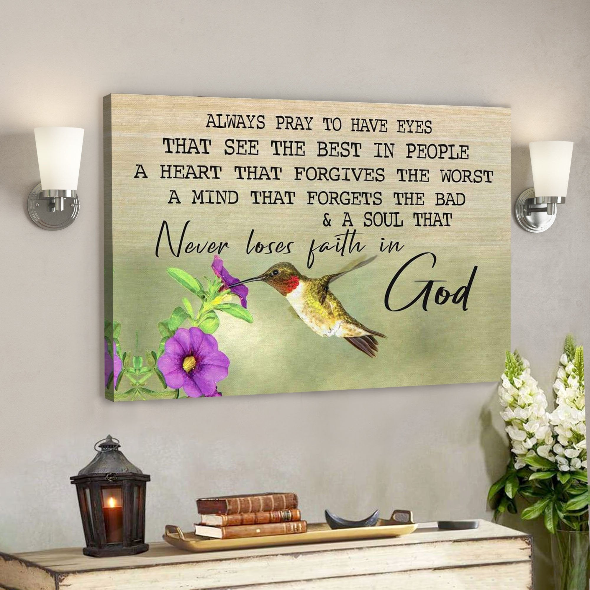 God Canvas Prints – Jesus Canvas Art – Always Pray Canvas Print – Christian Wall Art Decor