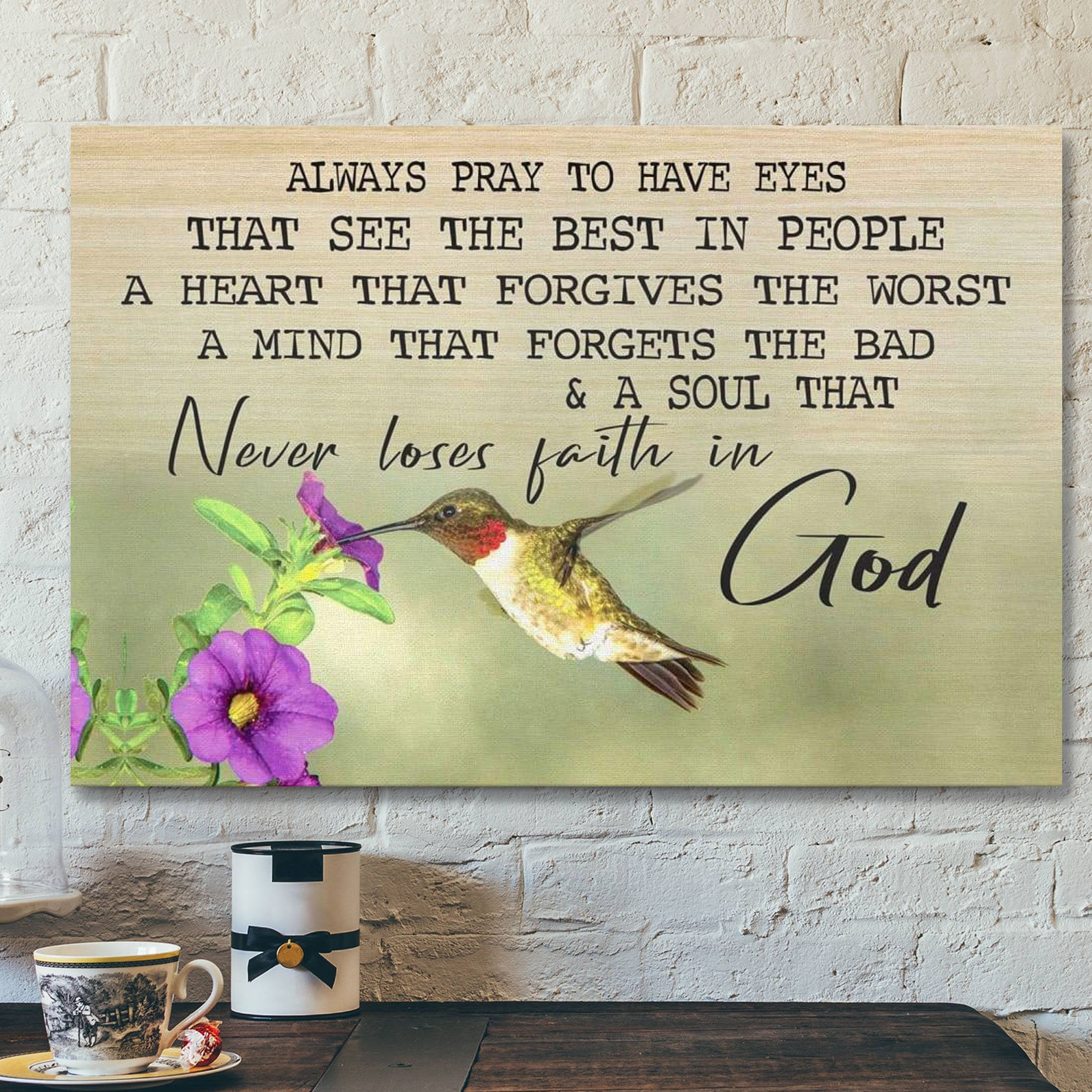 God Canvas Prints – Jesus Canvas Art – Always Pray Canvas Print – Christian Wall Art Decor