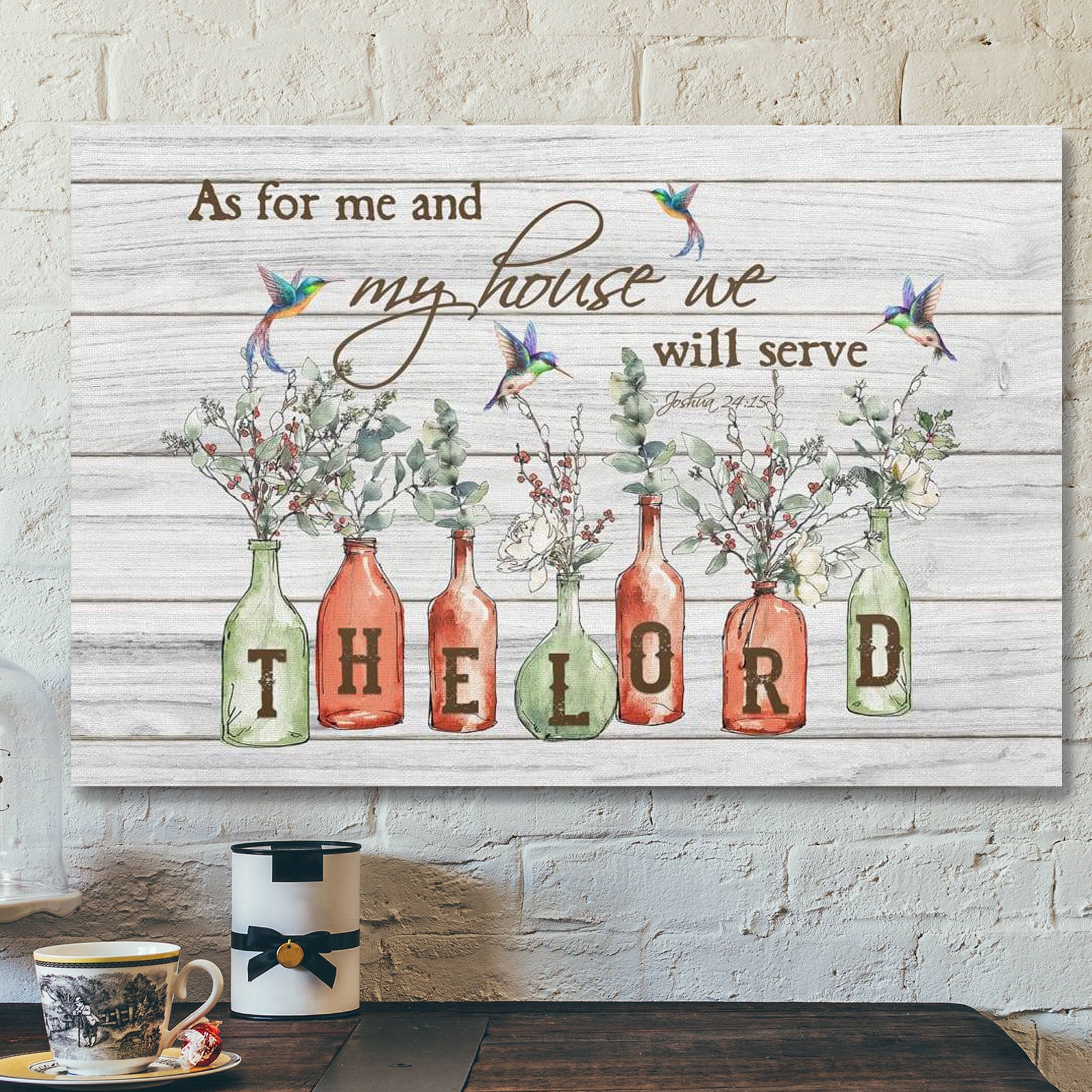 God Canvas Prints – Jesus Canvas Art – As For Me And My House Joshua 2415 Bible Verse Wall Art Canvas