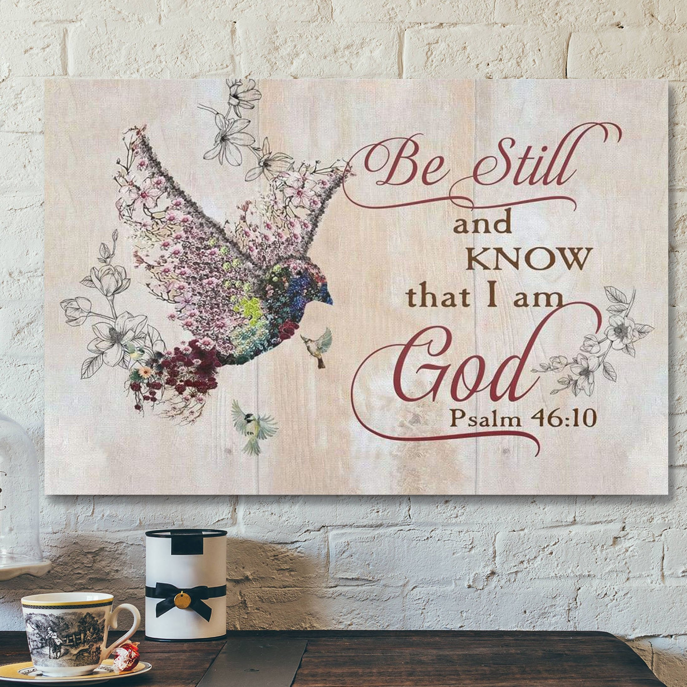 God Canvas Prints – Jesus Canvas Art – Be Still And Know That I Am God Psalm 4610 Sparrow Bible Verse Wall Art