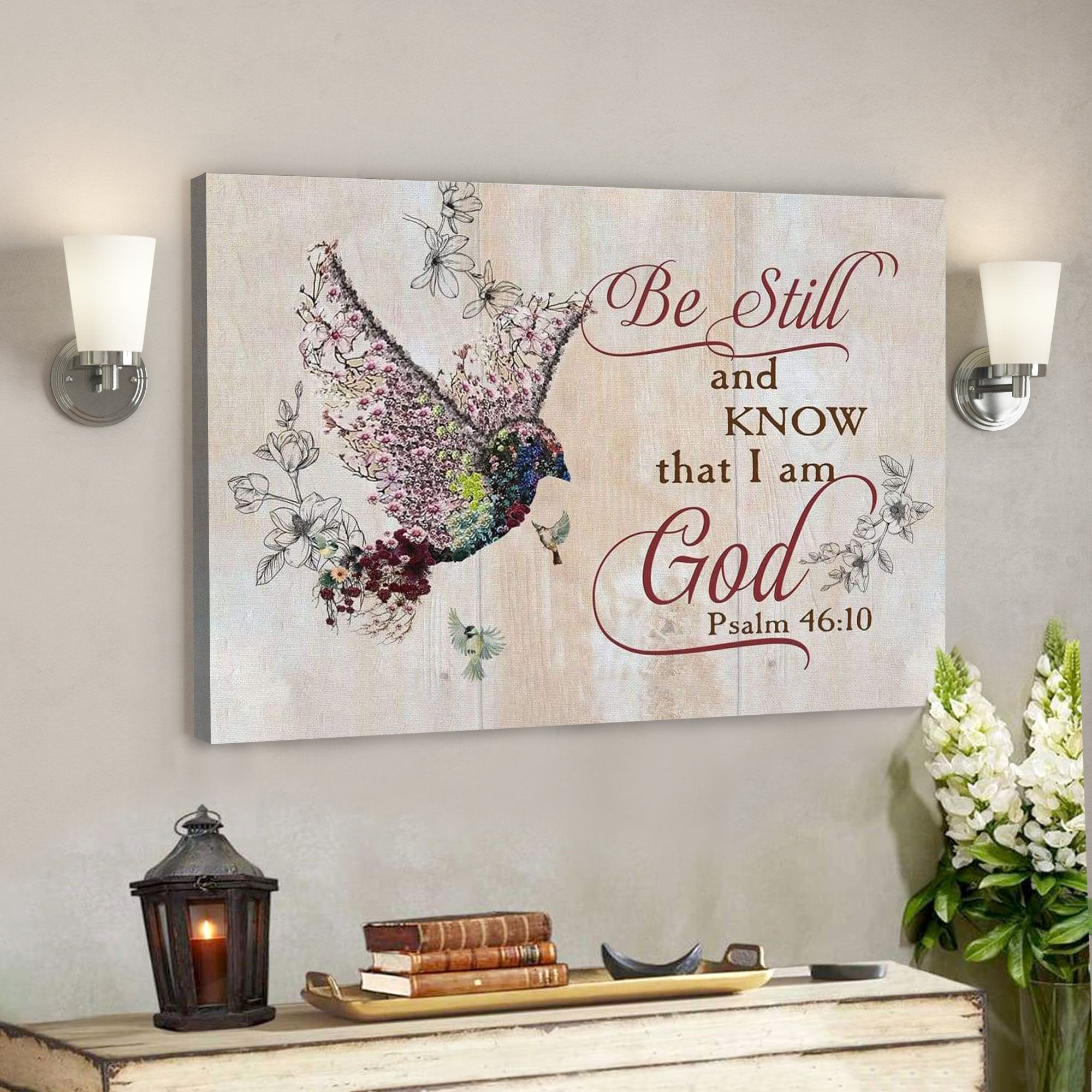 God Canvas Prints – Jesus Canvas Art – Be Still And Know That I Am God Psalm 4610 Sparrow Bible Verse Wall Art