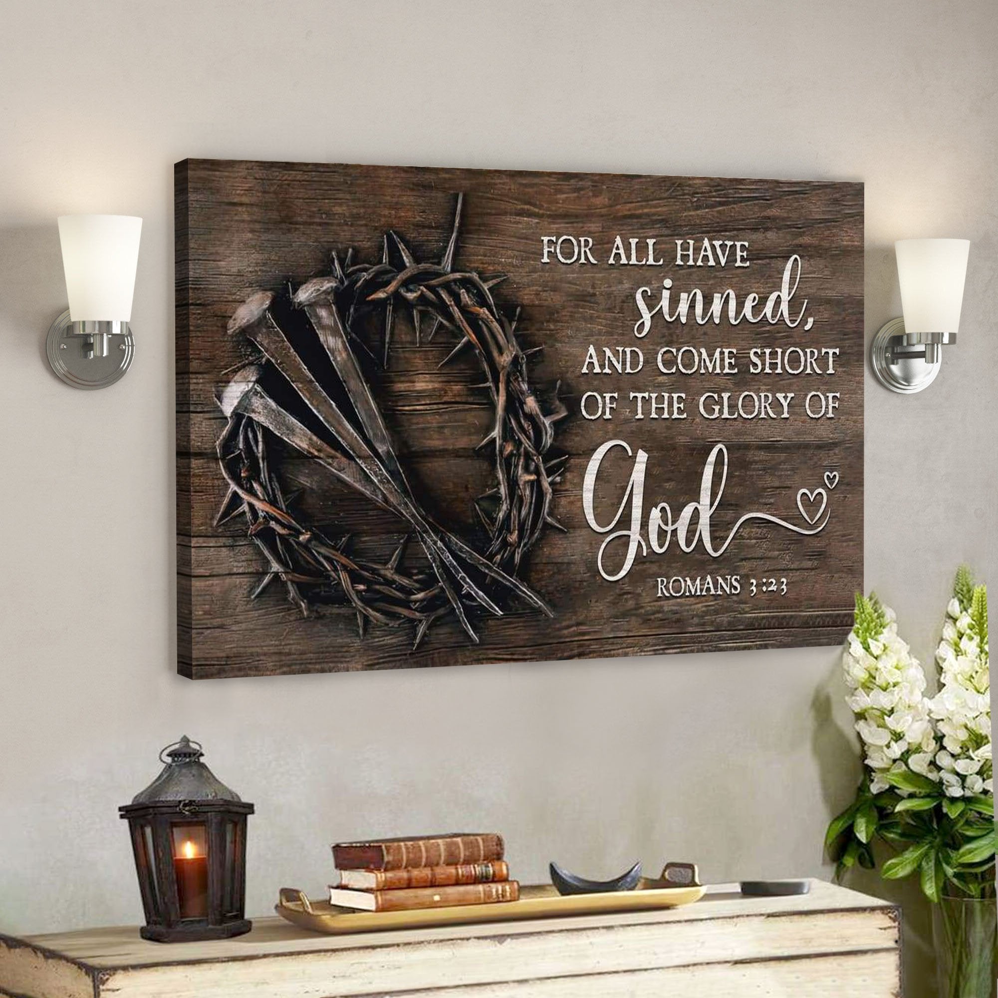 God Canvas Prints – Jesus Canvas Art – Bible Verse Wall Art For All Have Sinned Canvas Print