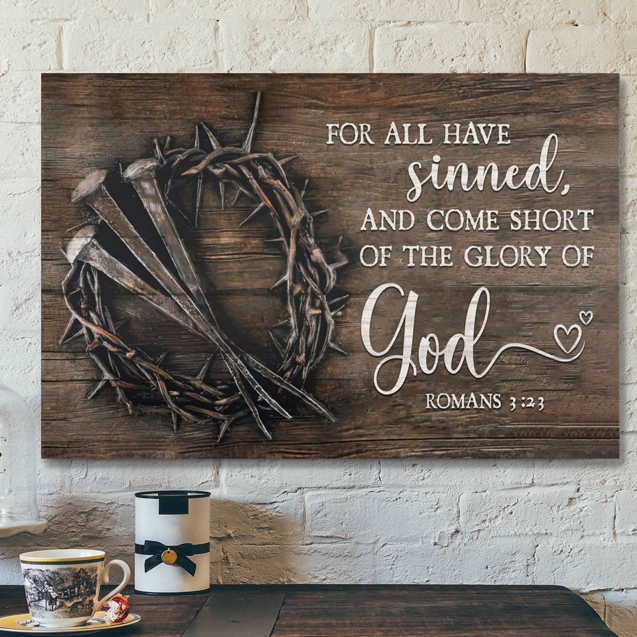 God Canvas Prints – Jesus Canvas Art – Bible Verse Wall Art For All Have Sinned Canvas Print