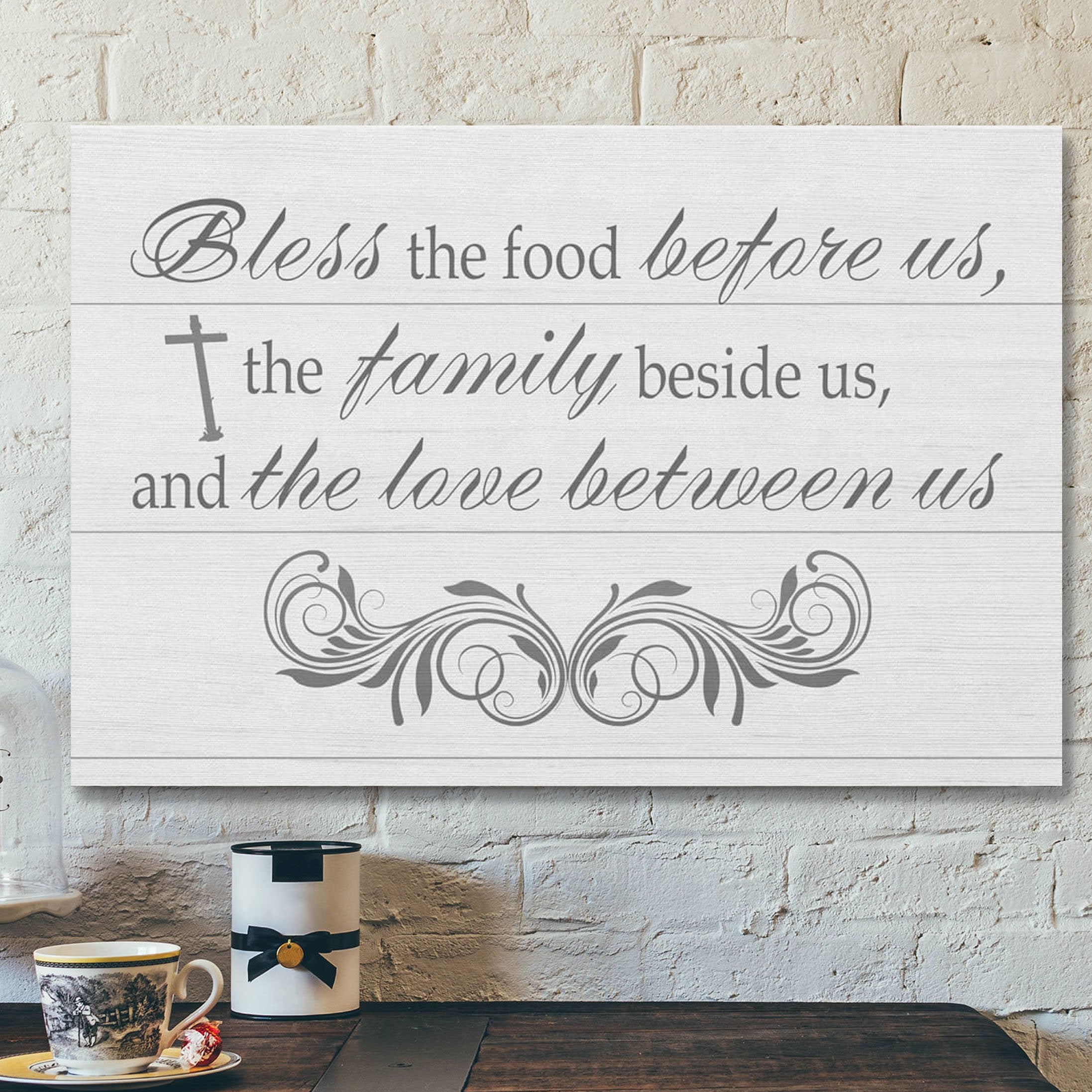 God Canvas Prints – Jesus Canvas Art – Bless The Food Before Us Wall Art Canvas – Christian Wall Art