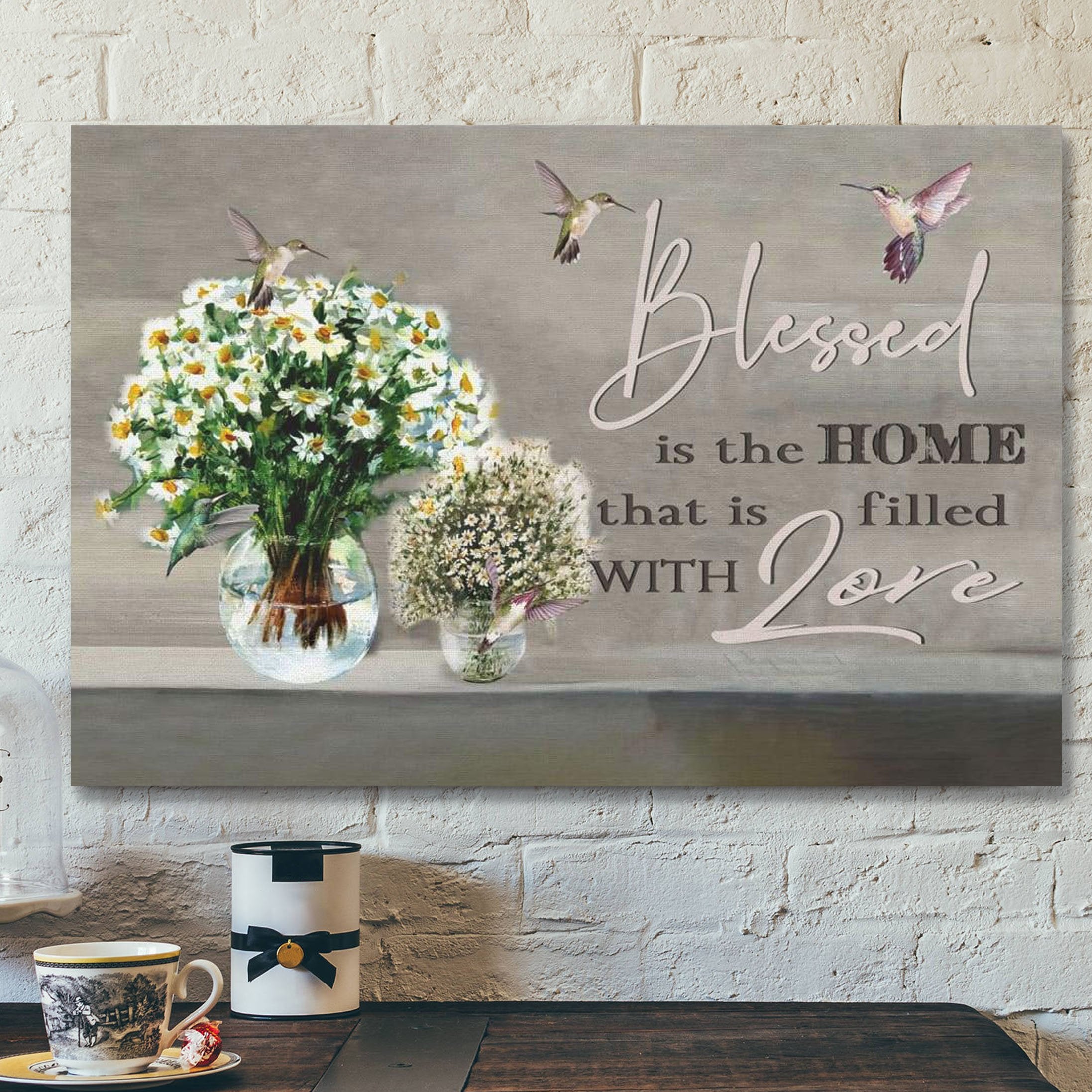 God Canvas Prints – Jesus Canvas Art – Blessed Is The Home That Is Filled With Love Canvas Print – Christian Wall Art