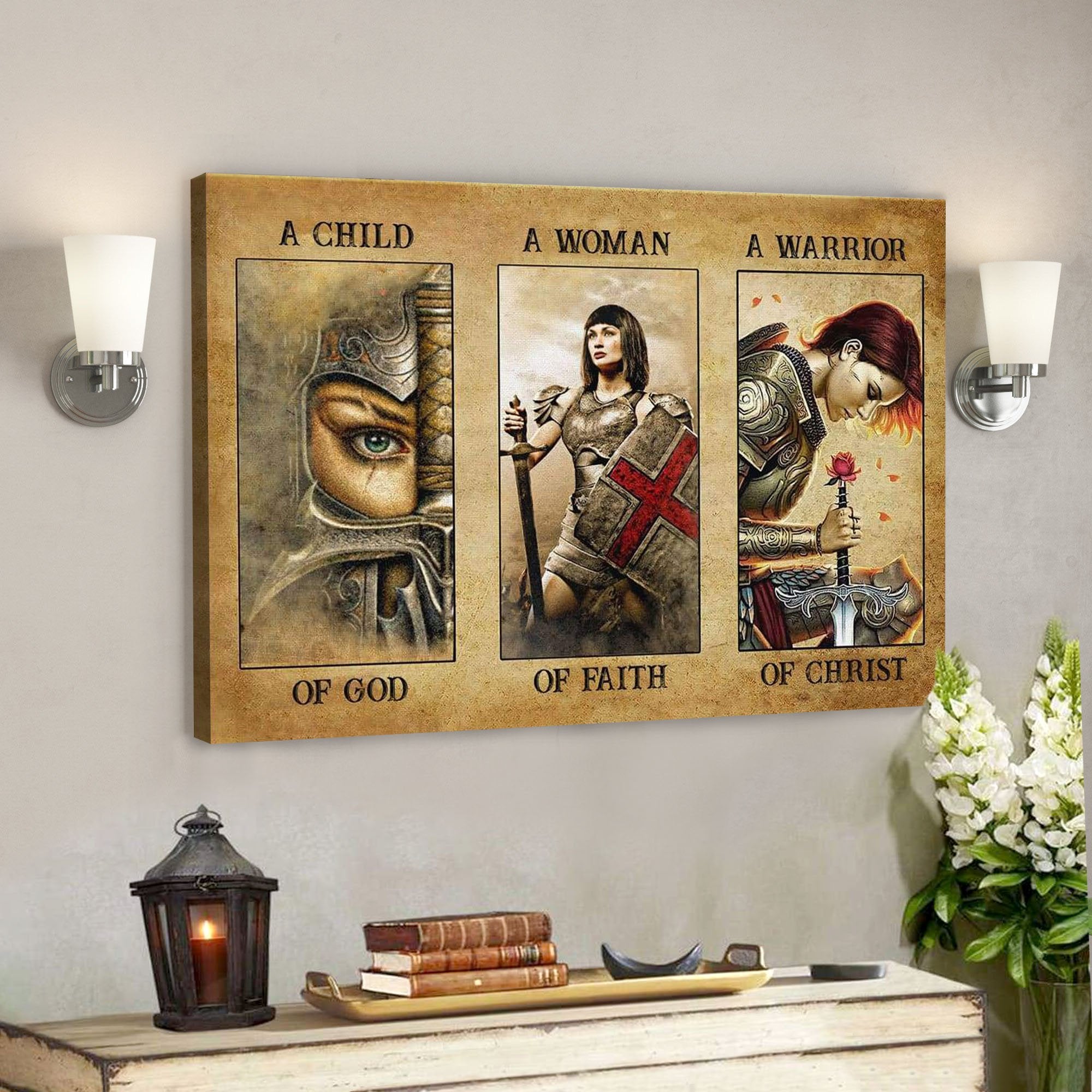 God Canvas Prints – Jesus Canvas Art – Child Of God Woman Of Faith Warrior Of Christ Canvas – Christian Wall Art