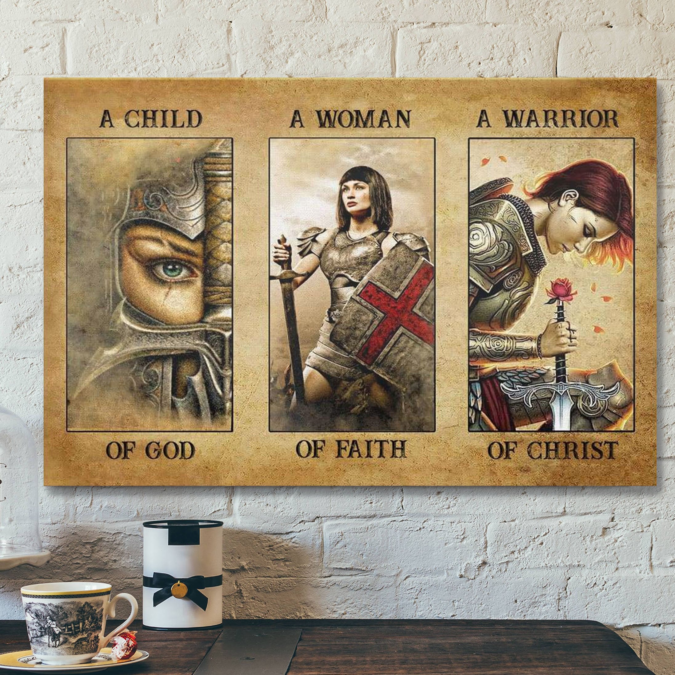 God Canvas Prints – Jesus Canvas Art – Child Of God Woman Of Faith Warrior Of Christ Canvas – Christian Wall Art