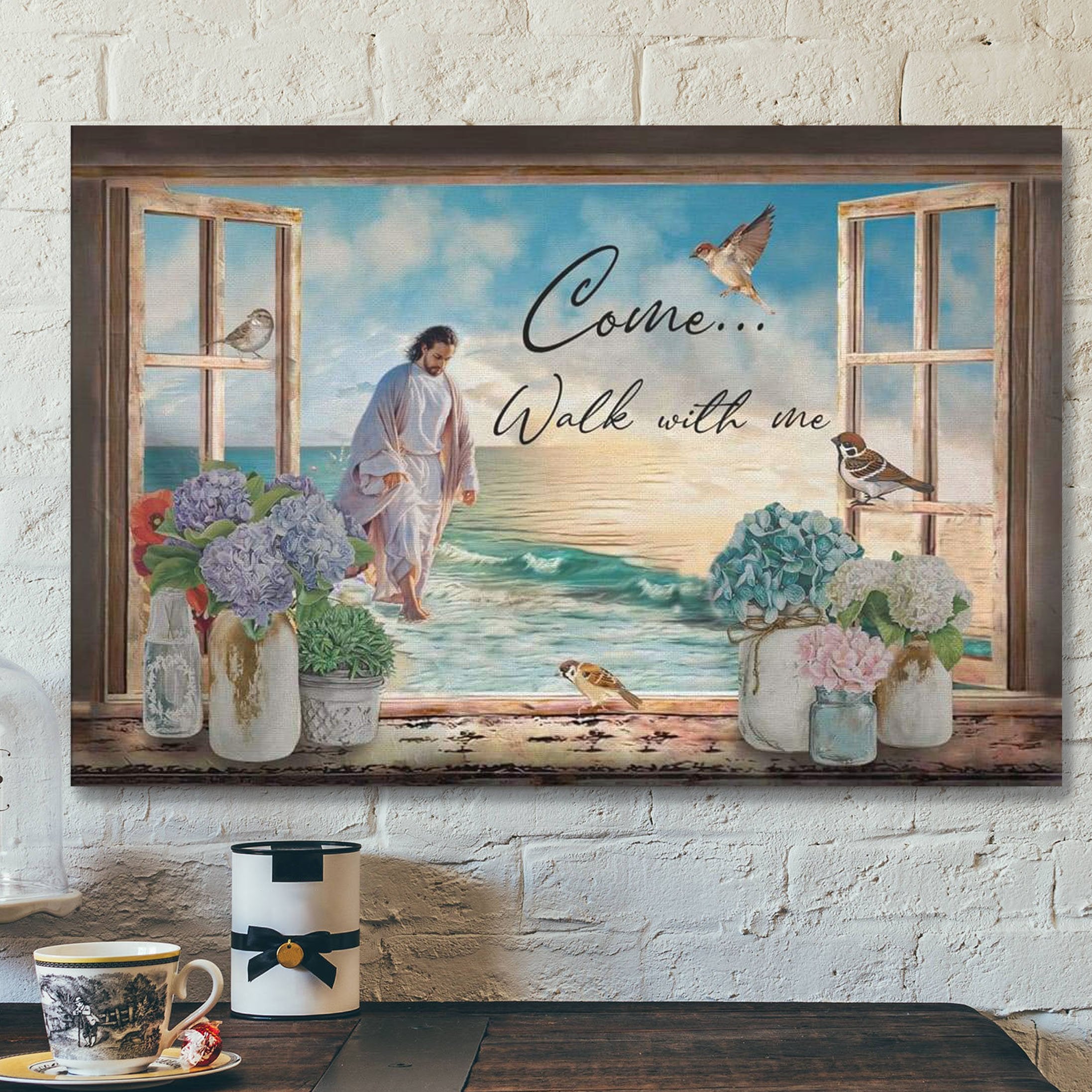 God Canvas Prints – Jesus Canvas Art – Come Walk With Me Canvas Print – Christian Wall Art