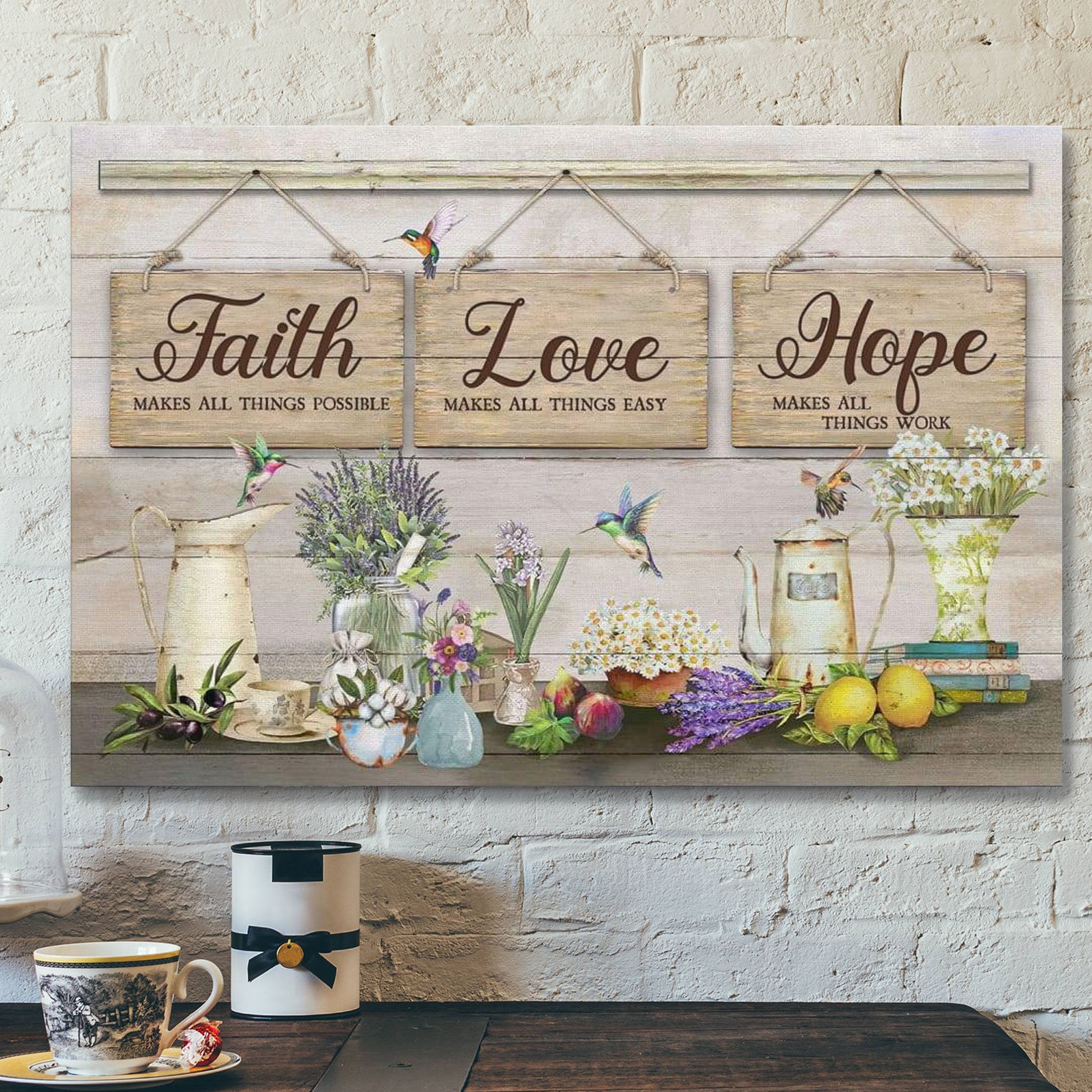 God Canvas Prints – Jesus Canvas Art – Faith Makes All Things Possible Christian Wall Art Canvas