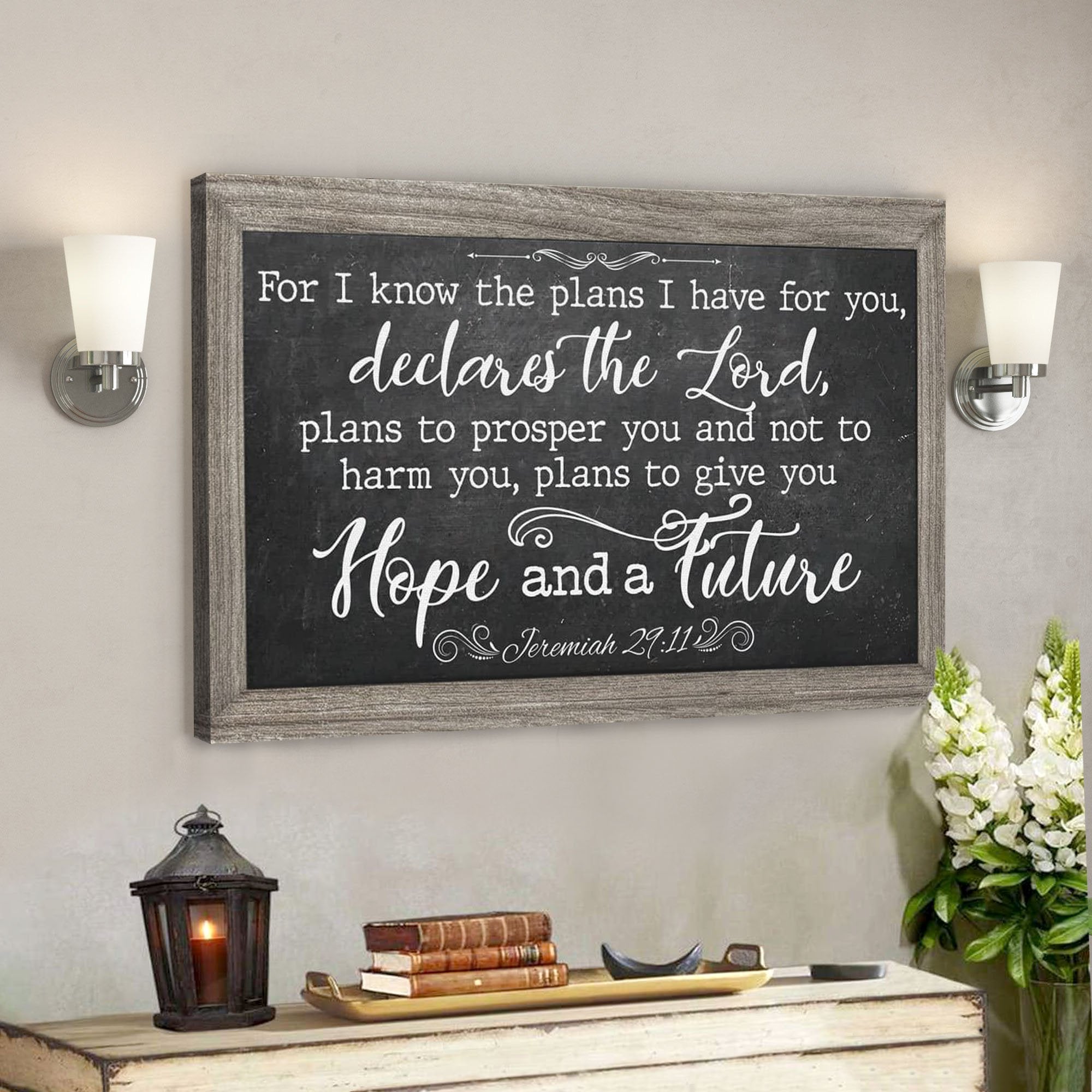 God Canvas Prints – Jesus Canvas Art – For I Know The Plans I Have For You Jeremiah 2911 Bible Verse Wall Art Canvas