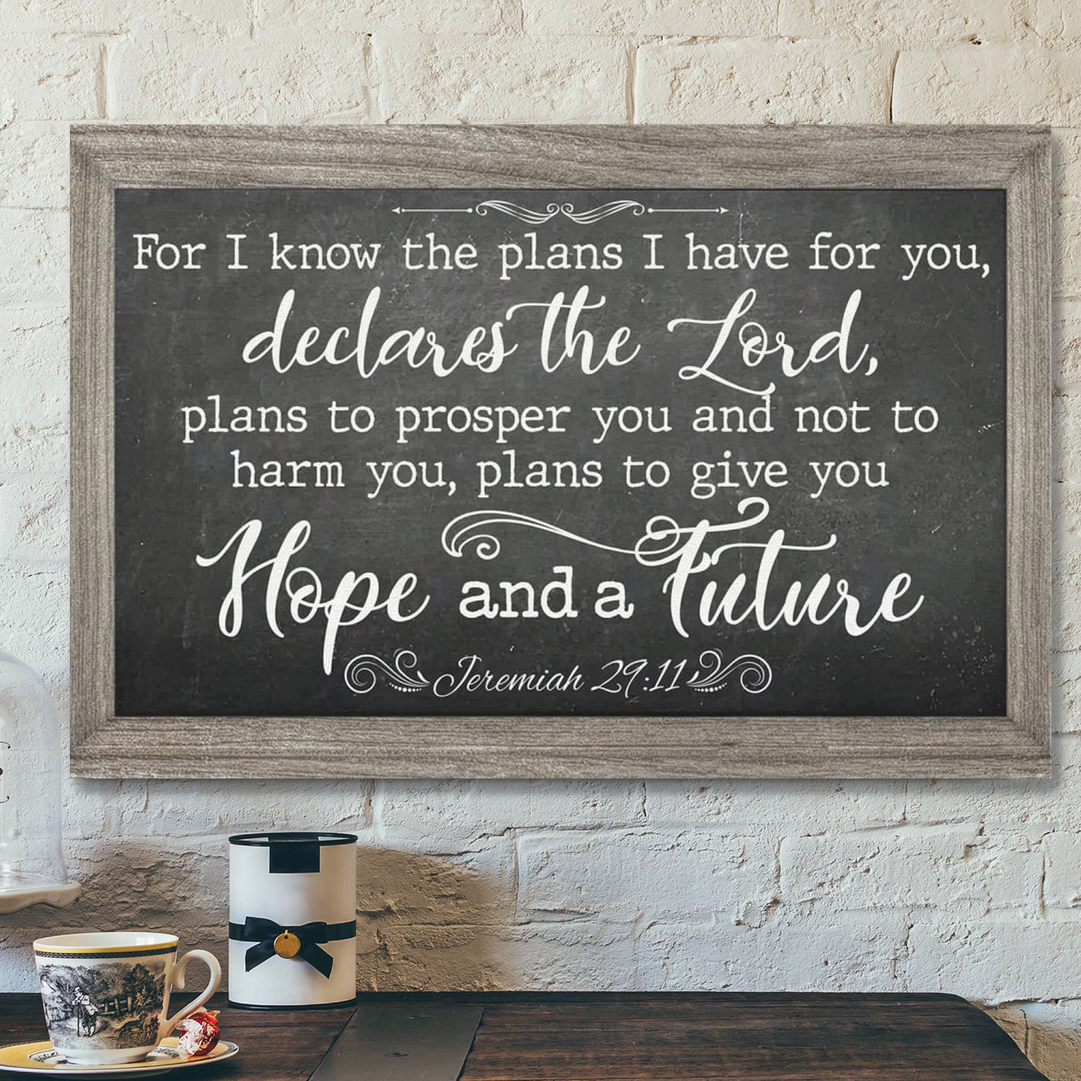 God Canvas Prints – Jesus Canvas Art – For I Know The Plans I Have For You Jeremiah 2911 Bible Verse Wall Art Canvas