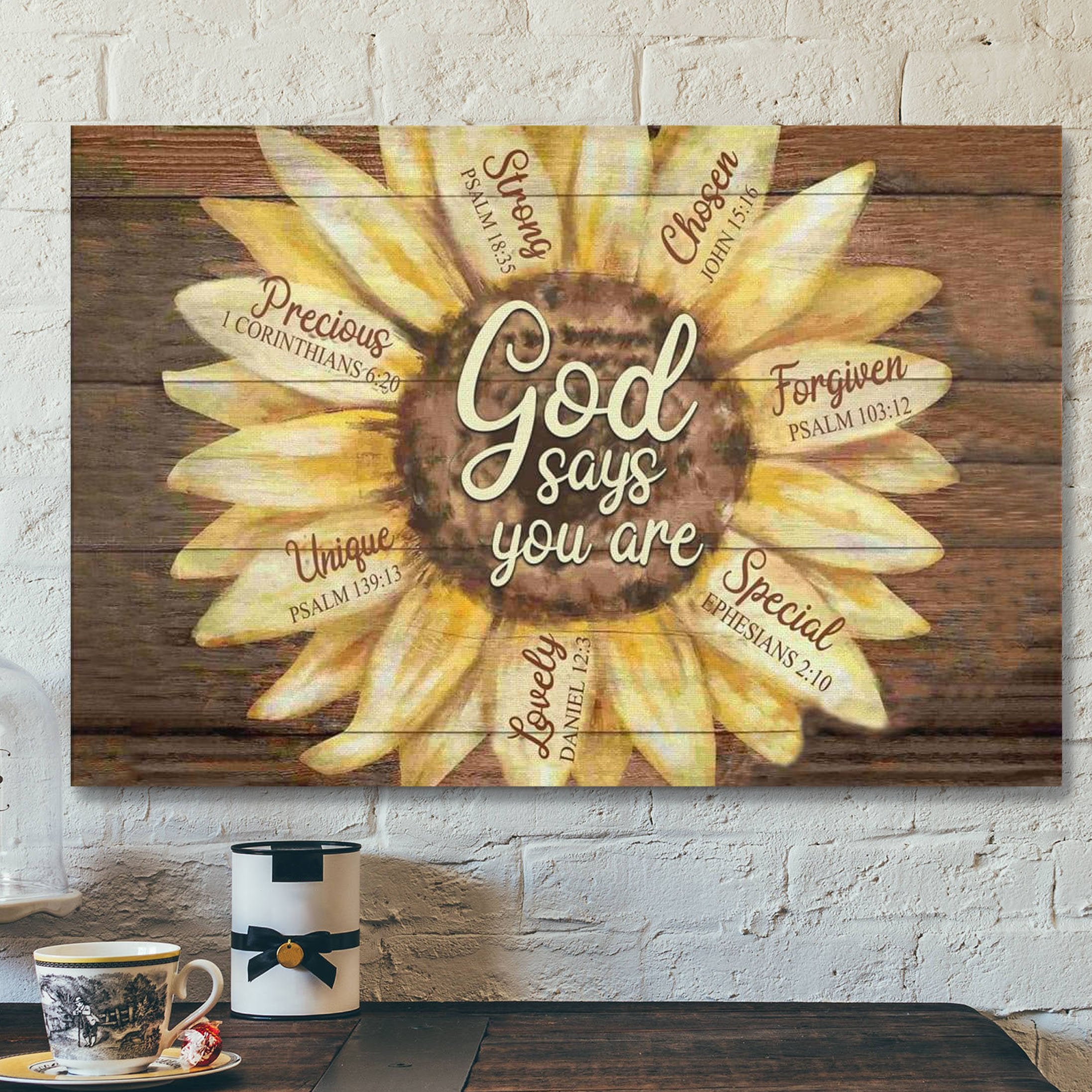 God Canvas Prints – Jesus Canvas Art – God Says You Are Sunflower Canvas Wall Art