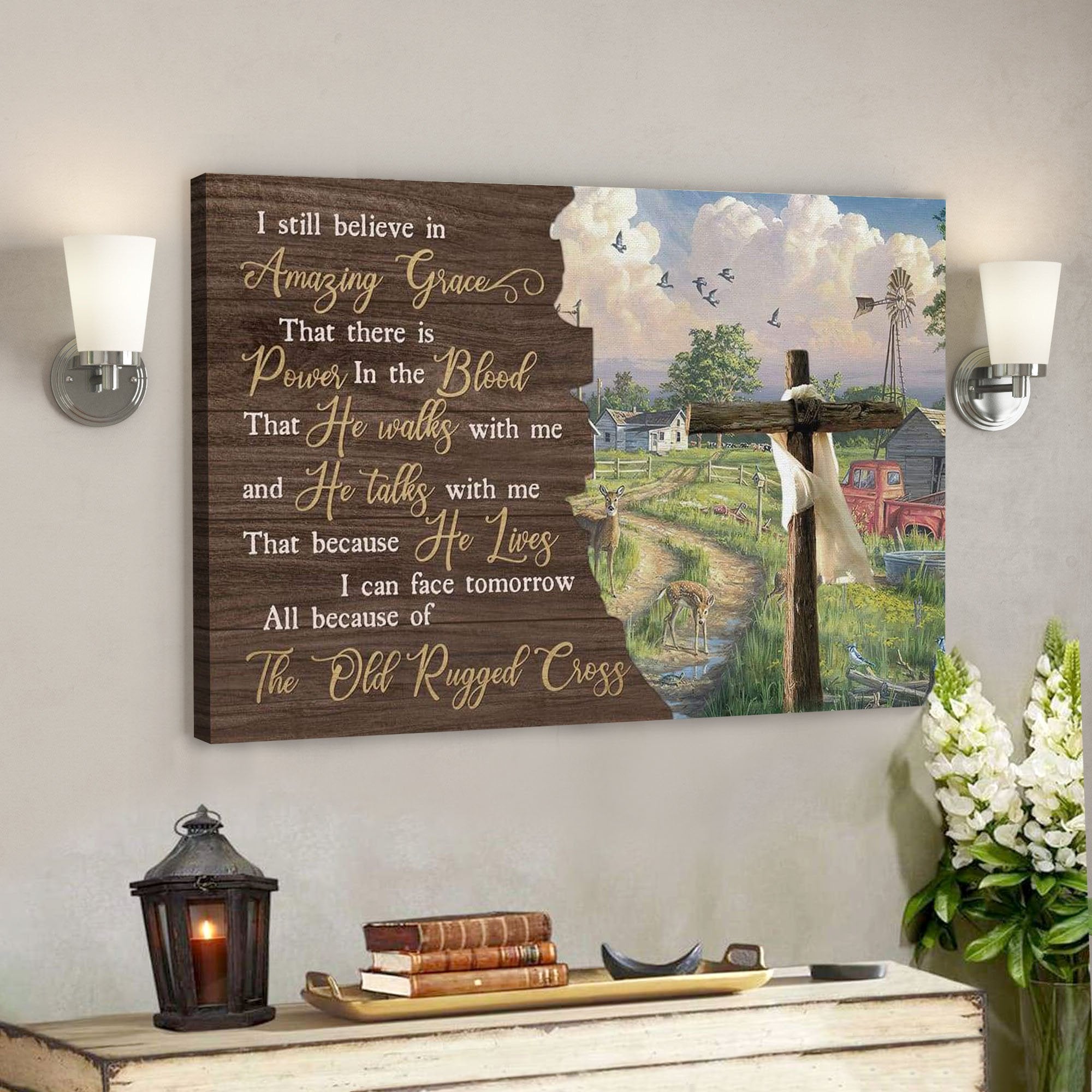 God Canvas Prints – Jesus Canvas Art – I Still Believe In Amazing Grace Farmhouse Wall Art Canvas