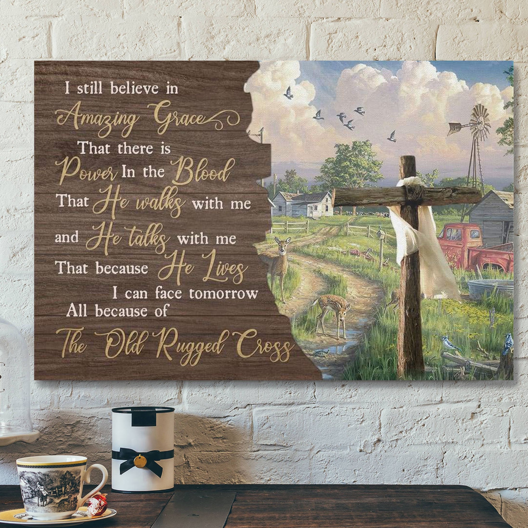 God Canvas Prints – Jesus Canvas Art – I Still Believe In Amazing Grace Farmhouse Wall Art Canvas