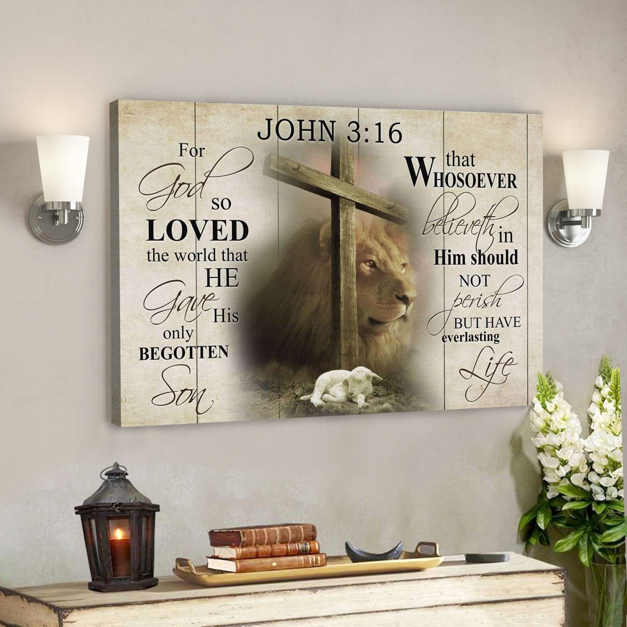 God Canvas Prints – Jesus Canvas Art – John 316 Kjv Canvas Wall Art