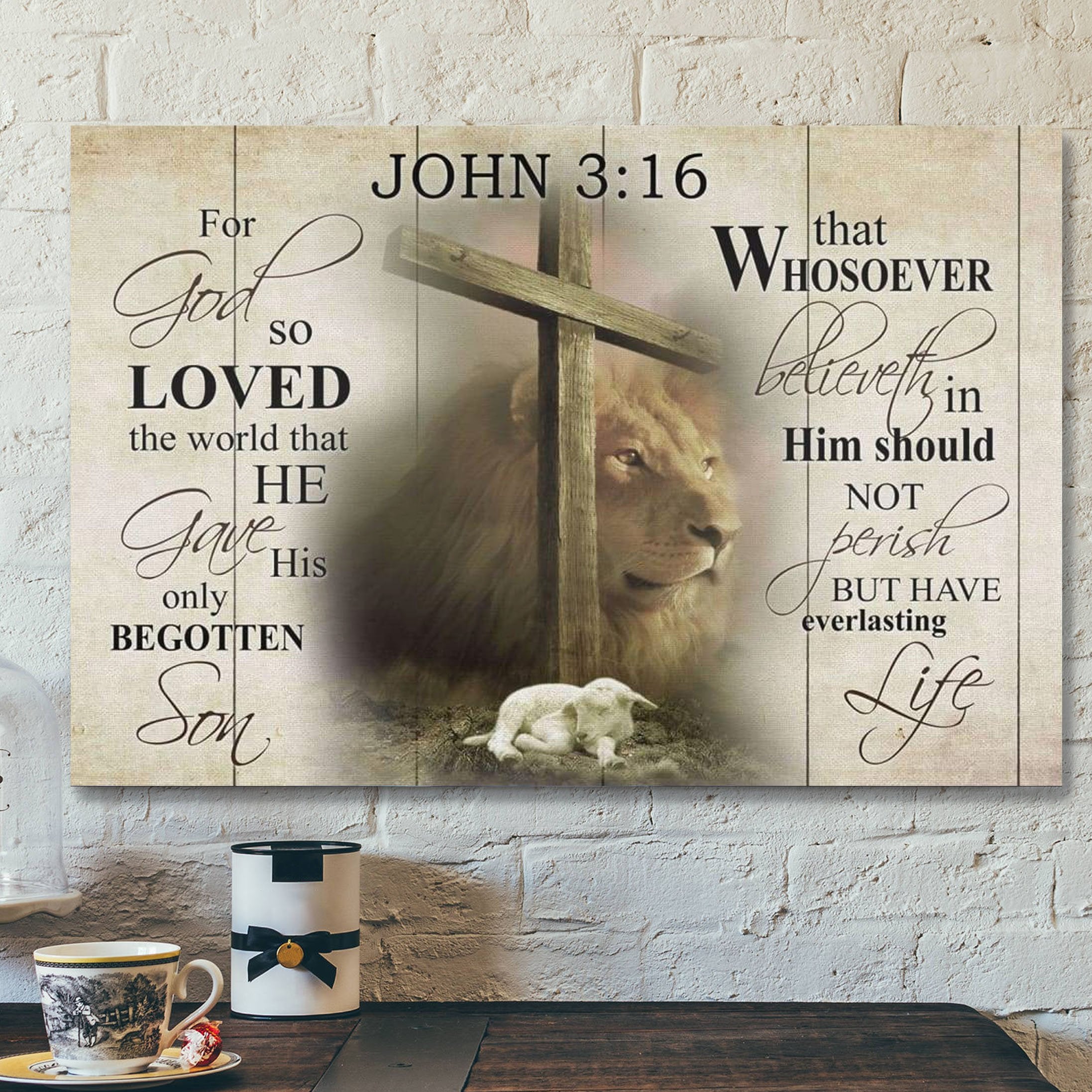 God Canvas Prints – Jesus Canvas Art – John 316 Kjv Canvas Wall Art